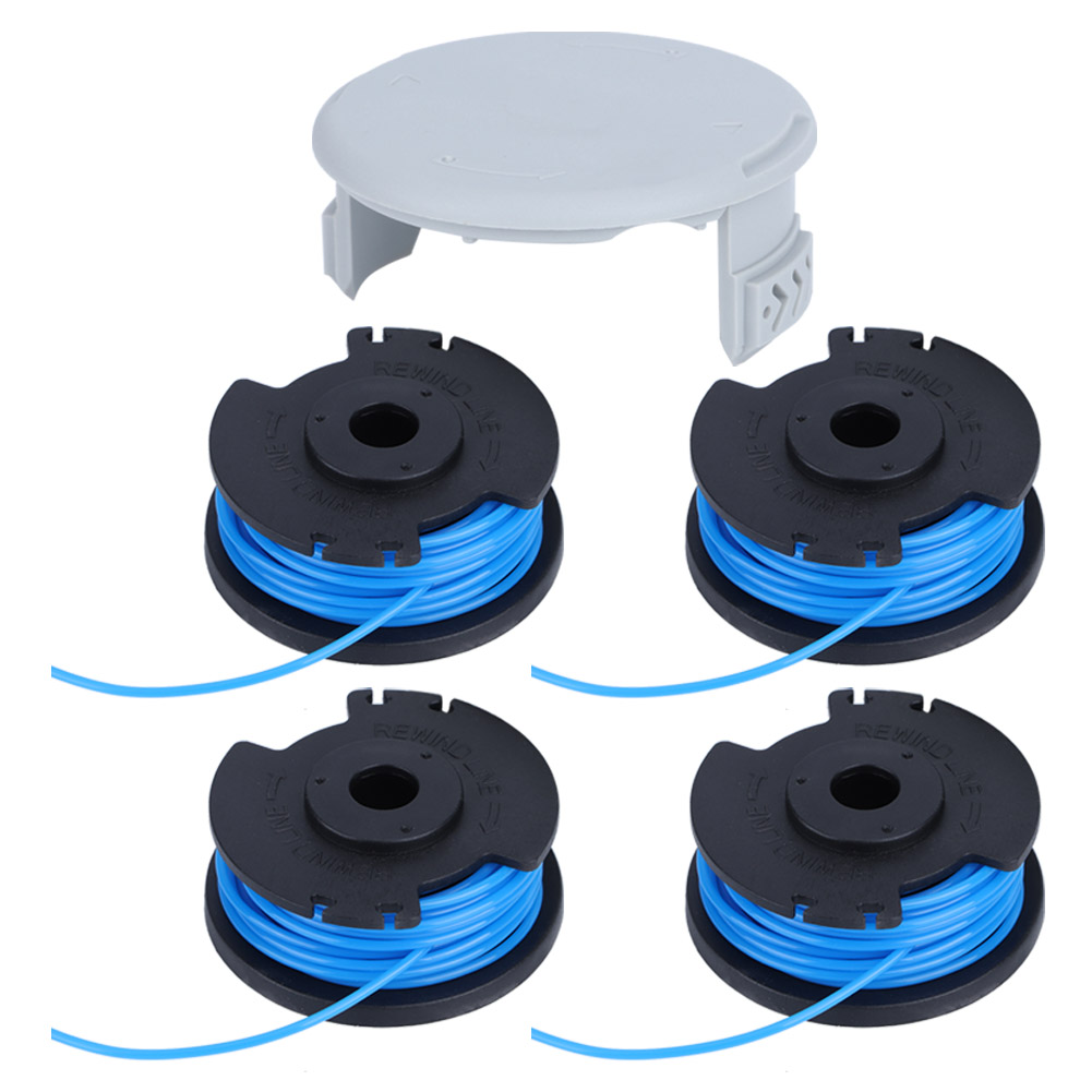 Set Mit 4 Ersatzspulen Mit Abdeckung Für Ryobi Ac14rl3a Und Ac80rl3 Freischneider