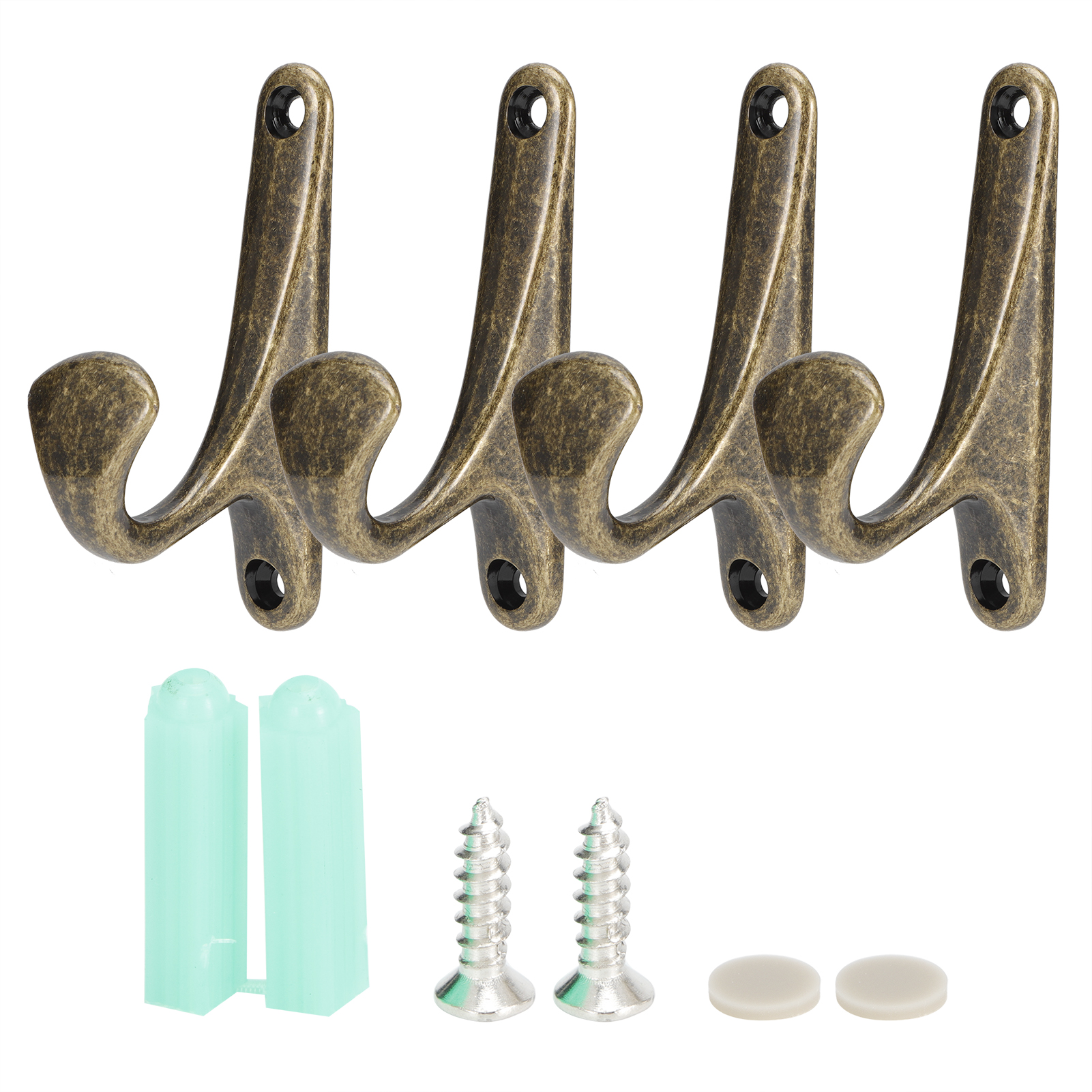 Set Aus 4 Kleiderhaken Aus Zinklegierung, Handtuchhalter, Hutablage, Garderobenständer, Haushaltsorganizer (spn0001 Schwarz Braun Bronze)
