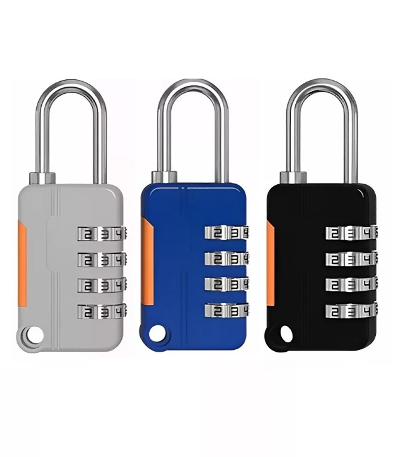 Set Aus 3 Tragbaren, 4-stelligen, Zurücksetzbaren Zahlenschlössern Für Koffer, Rucksäcke, Reisetaschen Und Sporttaschen.