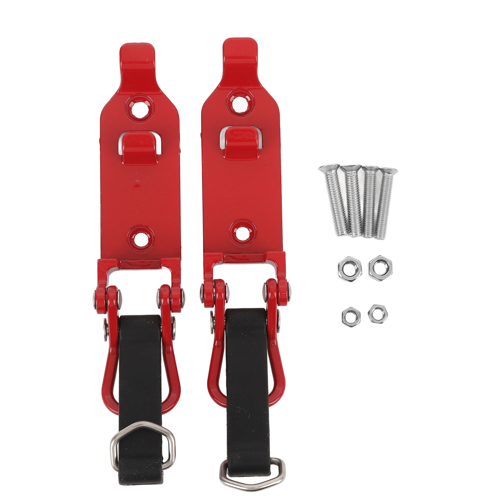 Dachhutzen-befestigungsset (2-teilig) Mit Robusten Metall- Und Gummiklemmen, Für Auto, Lkw Oder Garage (rot).