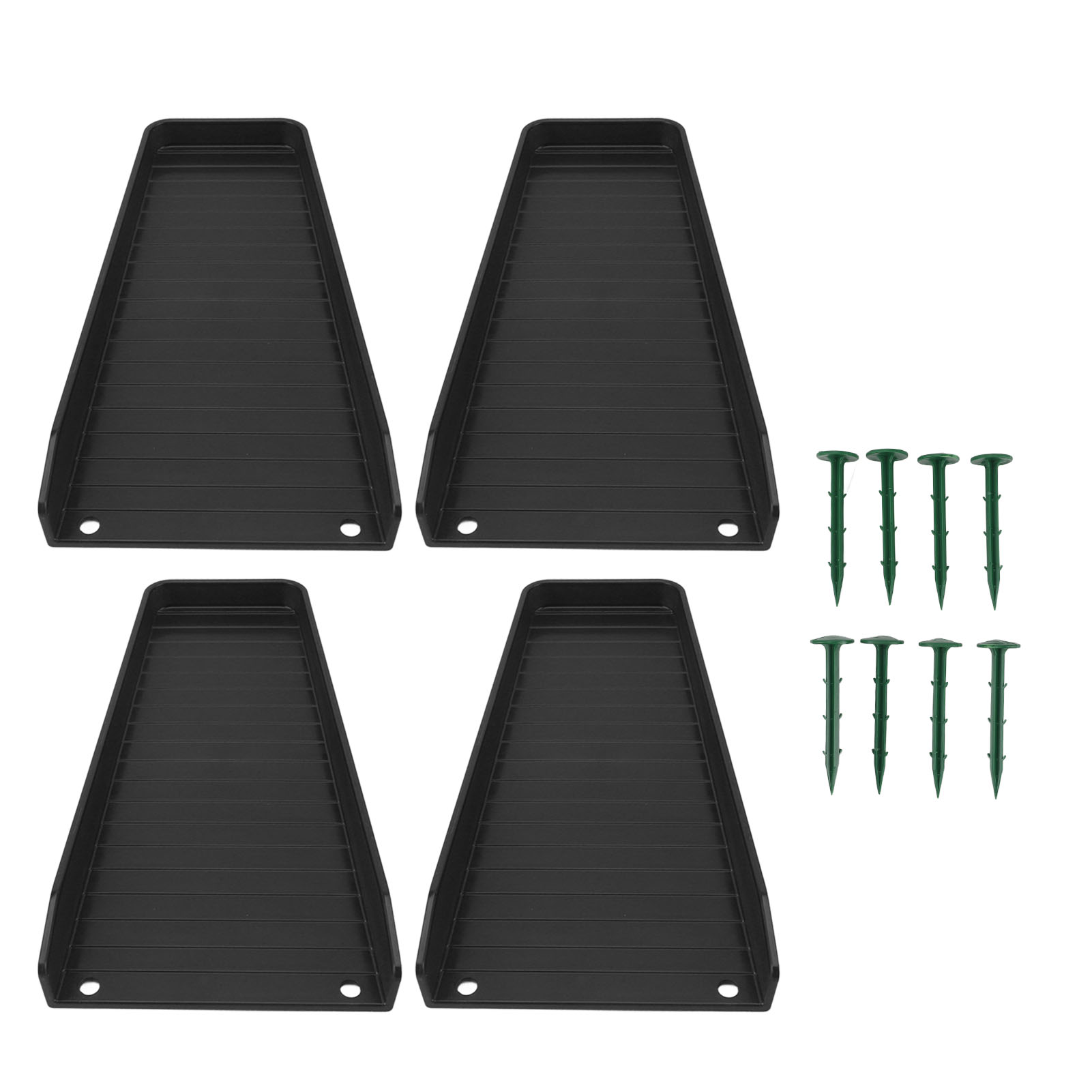 Set Aus 4 Spritzschutz-dachrinnenverlängerungen Mit 8 Befestigungsnägeln Zum Schutz Des Fundaments Ihres Hauses (schwarz).