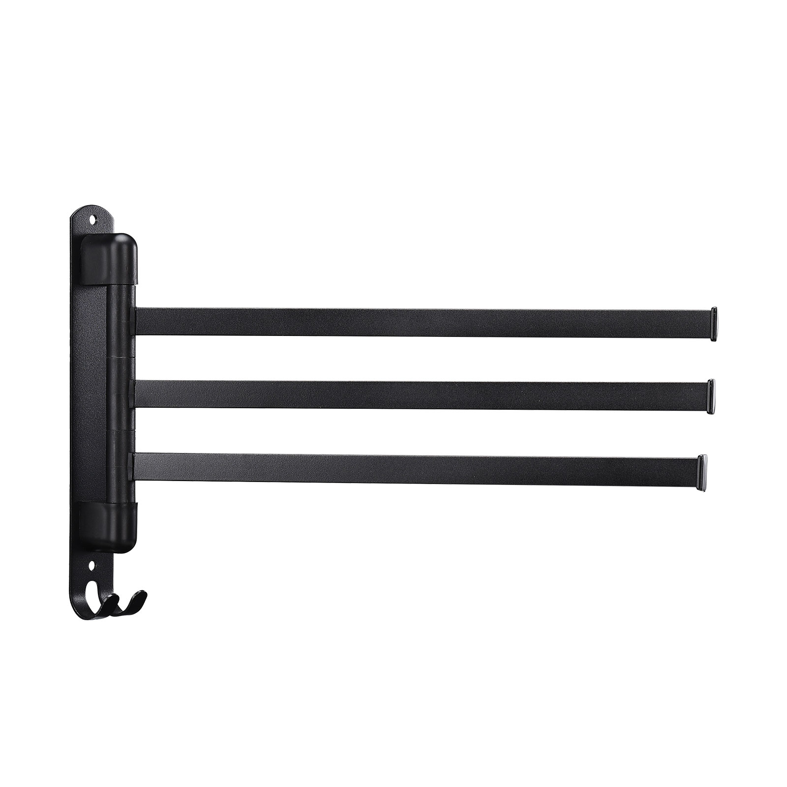 Schwenkbarer Handtuchhalter Aus Edelstahl 304, Platzsparende Wandmontage, Schwarz, 3-armig