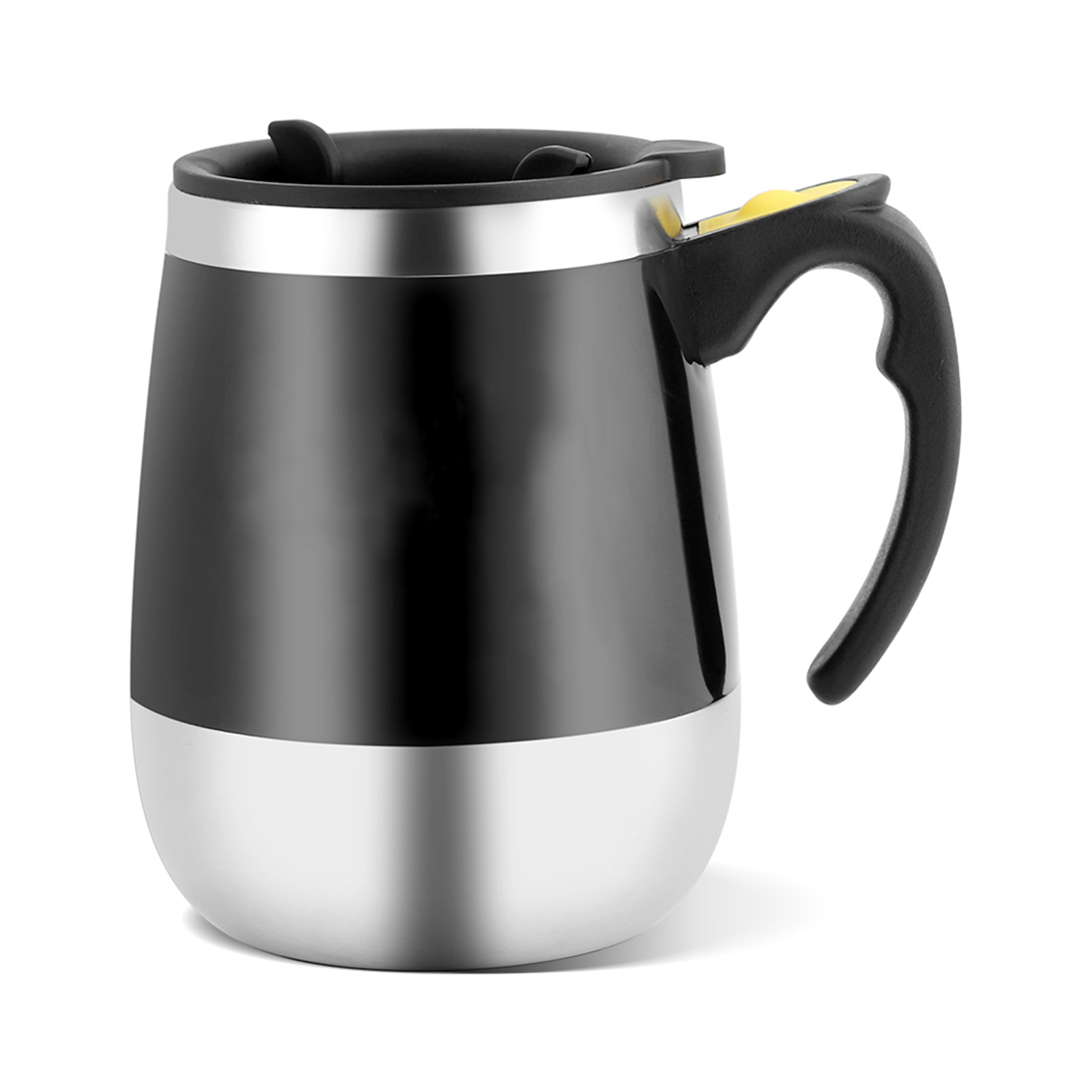 Schwarzer Elektrischer Magnet-kaffeebecher Aus Edelstahl Mit Selbstumrührfunktion