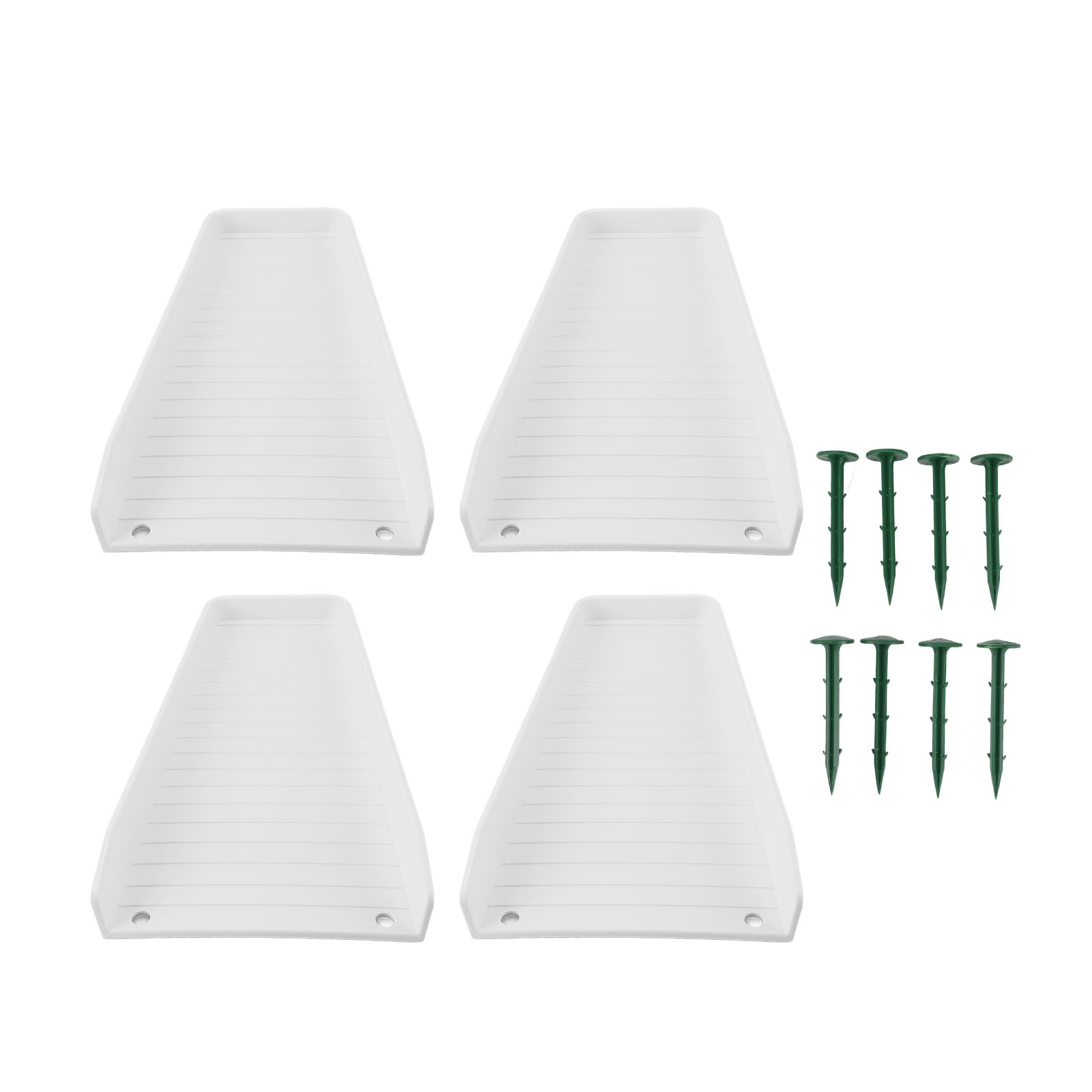 Set Aus 4 Spritzschutz-dachrinnenverlängerungen Mit 8 Befestigungsnägeln Zum Schutz Des Fundaments Ihres Hauses (weiß).