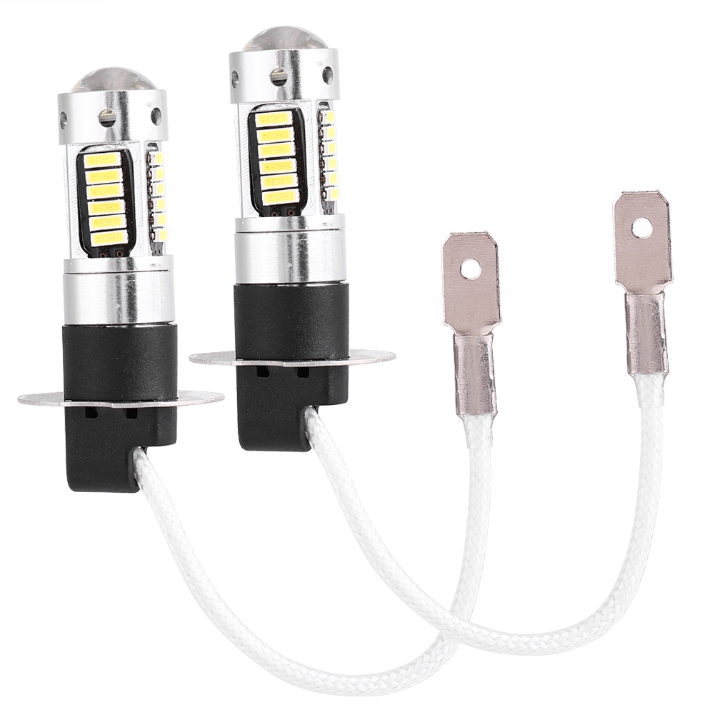 Paar Weiße H3 4014 Led-lampen Für Autoscheinwerfer, Nebelscheinwerfer Und Tagfahrlicht (drl), 12 V Gleichstrom