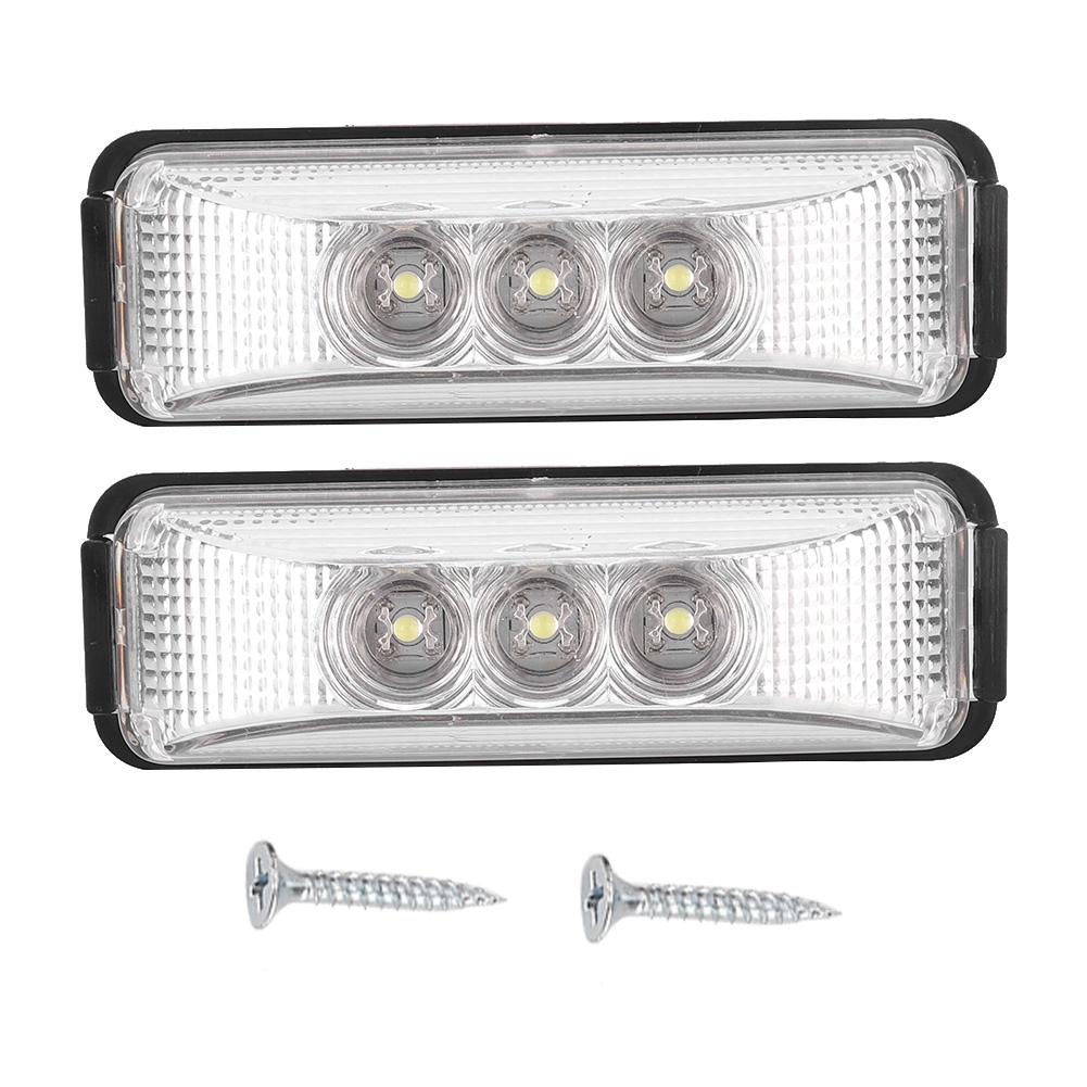 2 Lkw-seitenmarkierungsleuchten, 1,2 W, Hochleistungs-led, Polycarbonat- Und Abs-gehäuse, 12 V, 3 F3-perlen (weiß).