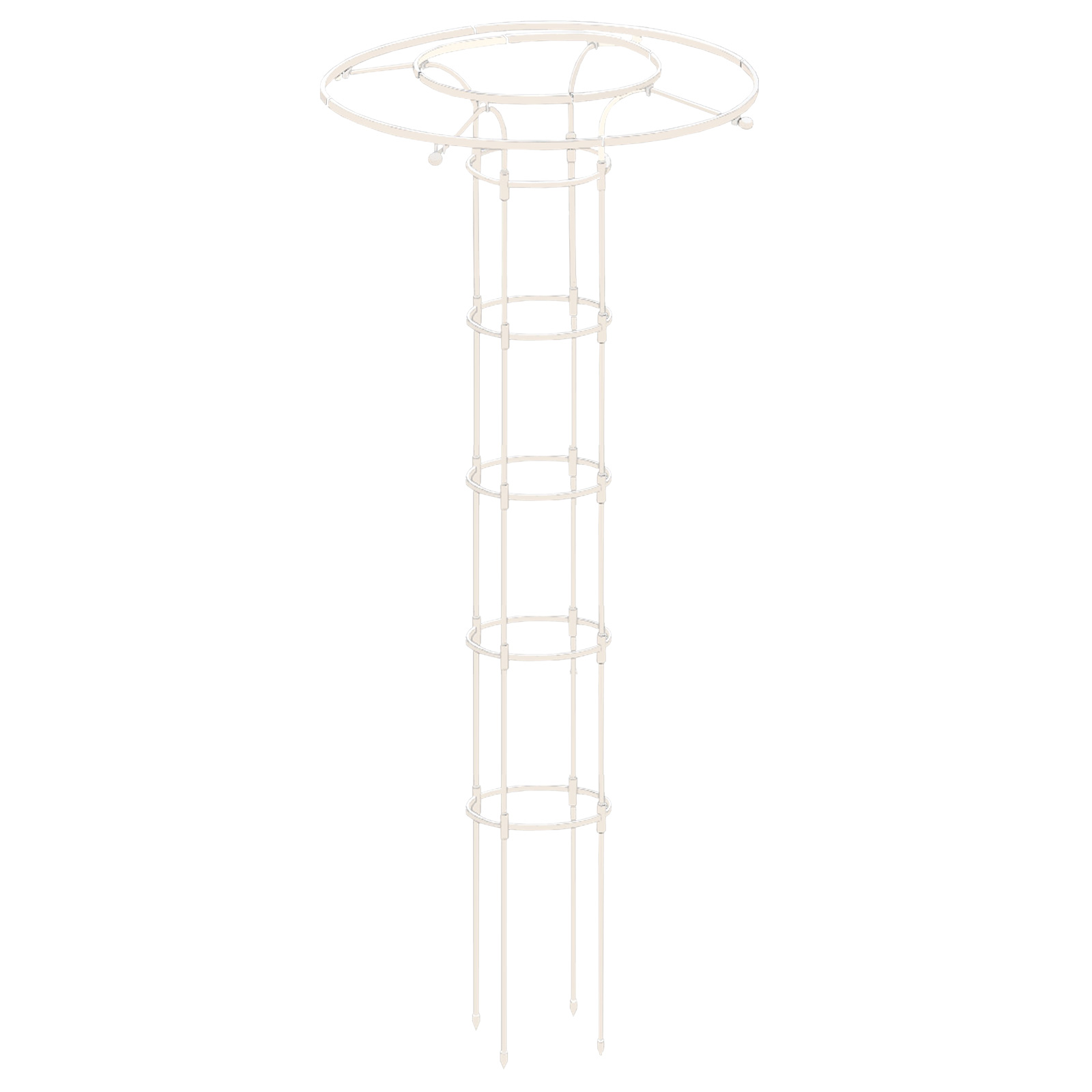 Weißer, Schirmförmiger Gartenstützstab, 180 Cm Hoch Und 25 Cm Im Durchmesser, Ideal Für Kletterpflanzen, Rosen Und Gemüse.