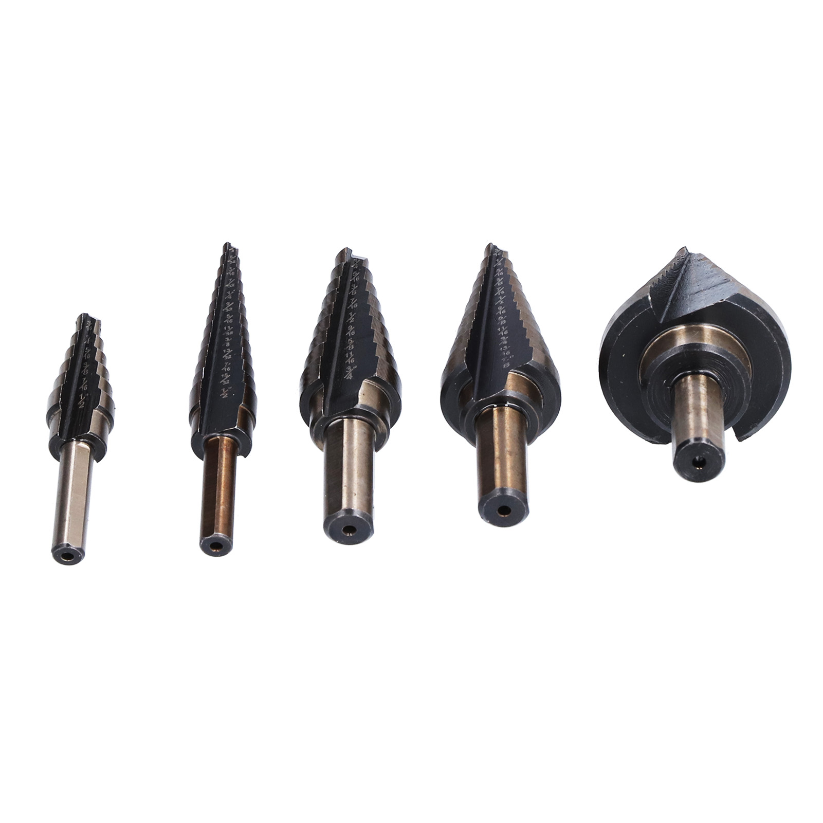 5-teiliges Stufenbohrer-set Aus Metall (britisches System) Für Stahl, Messing Und Holz