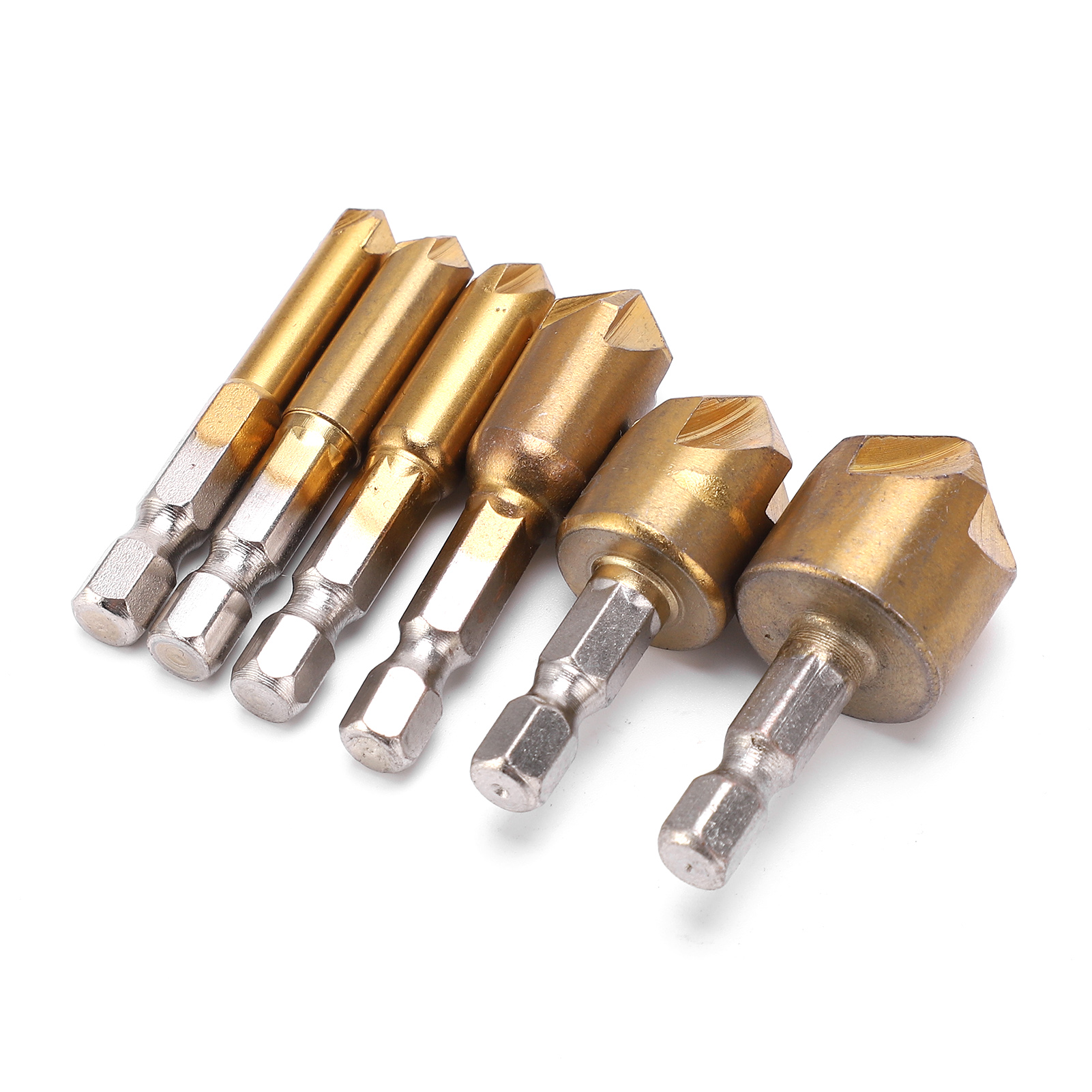 6-teiliges Senkbohrer-set Mit Sechskantschaft Für Metall, 90°, 6–19 Mm, Fasenwerkzeug-zubehör