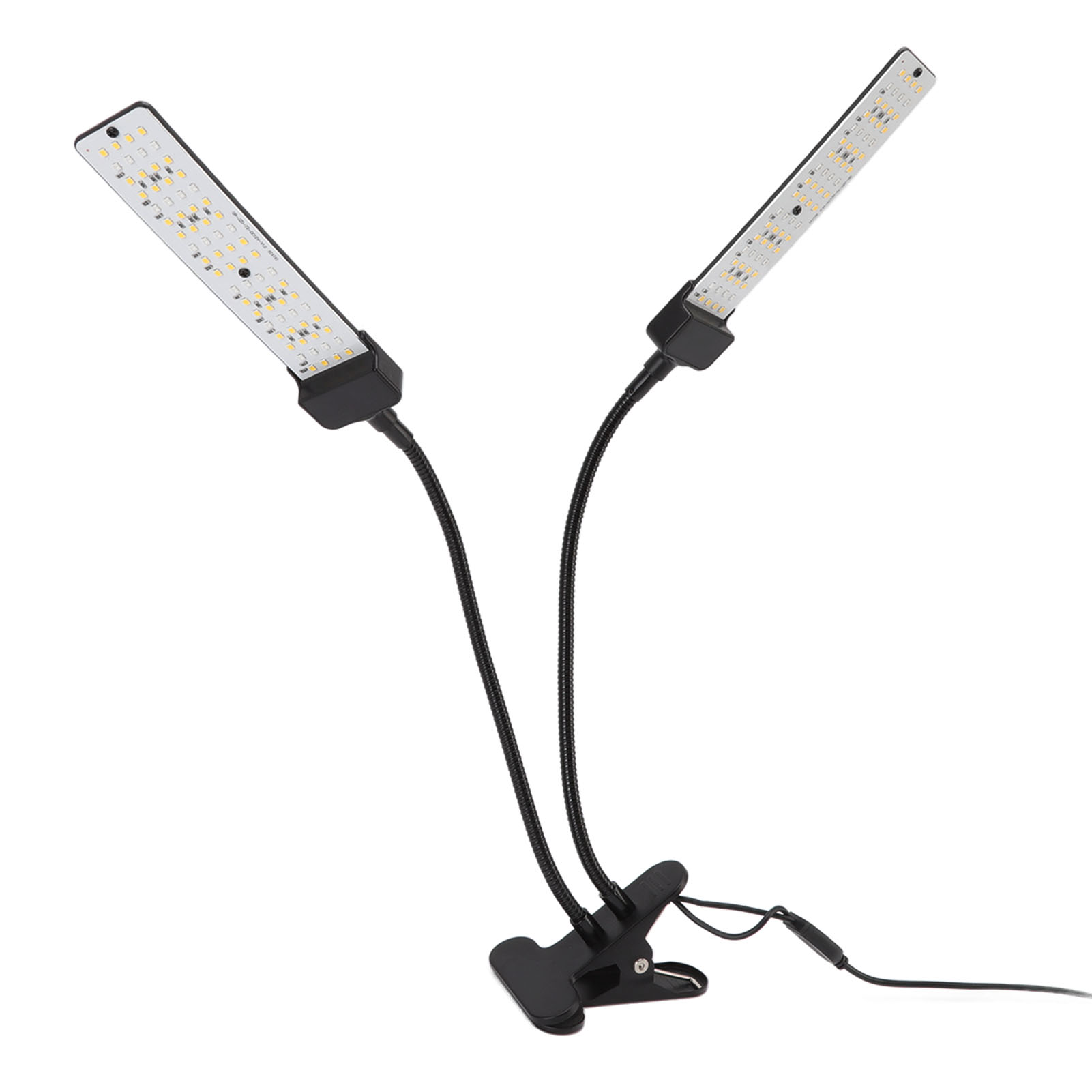 Doppelte Pflanzenlampe Mit Vollspektrum-klemmung, Sonnenschutz, Für Den Anbau Von Gemüse In Innenräumen, Mit Timer, 100–240 V, Eu-stecker