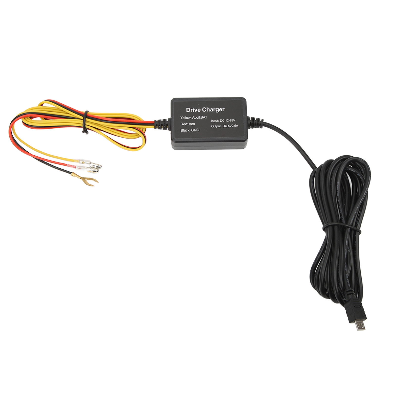 Dashcam-festverdrahtungsset 12v–28v Auf 5v Usb-adapter Mit Überhitzungsschutz Für Spiegelkamera, Gps-navigationssystem, Radarwarner, Micro