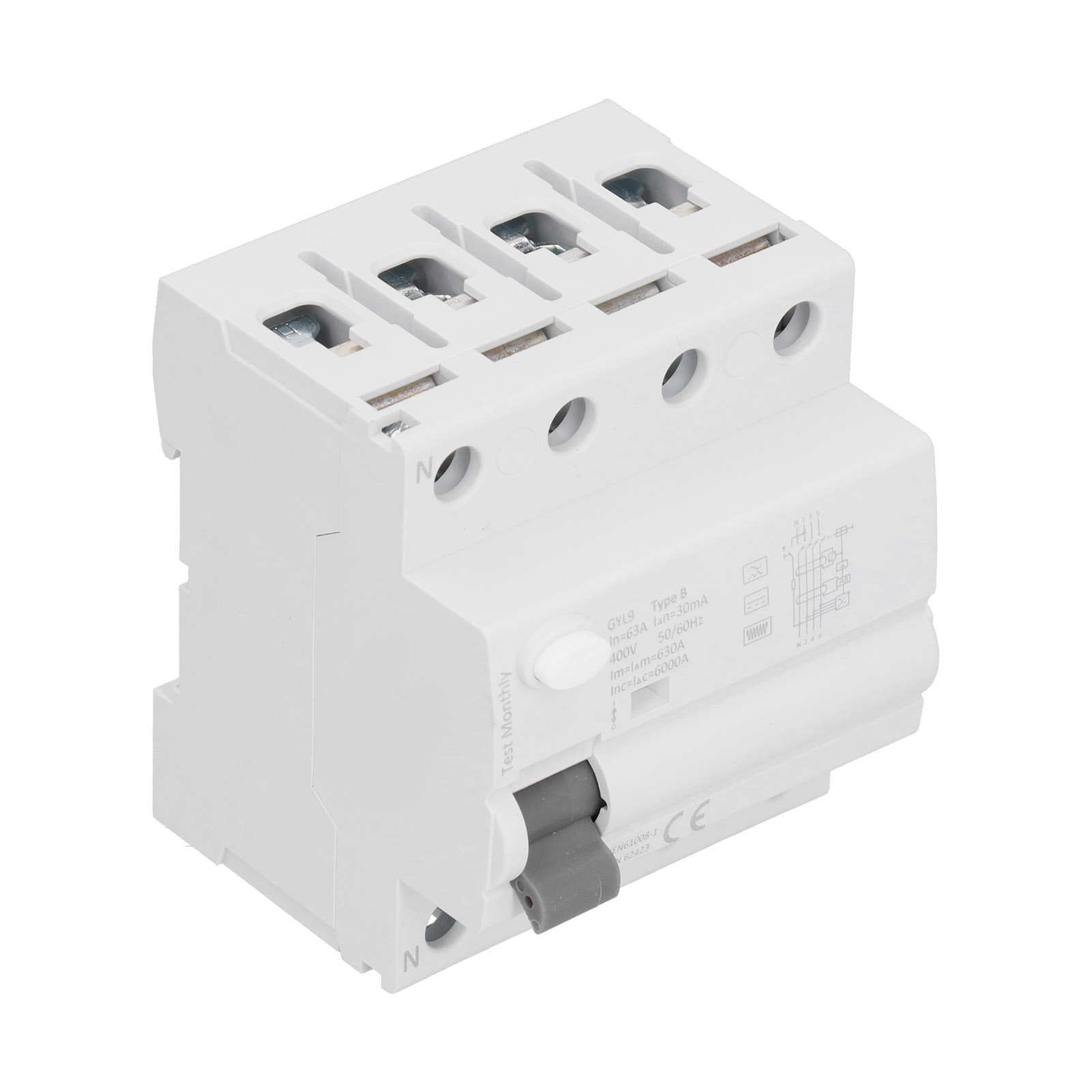 Fehlerstromschutzschalter 4p 63a 30ma 400v Gyl9‑b
