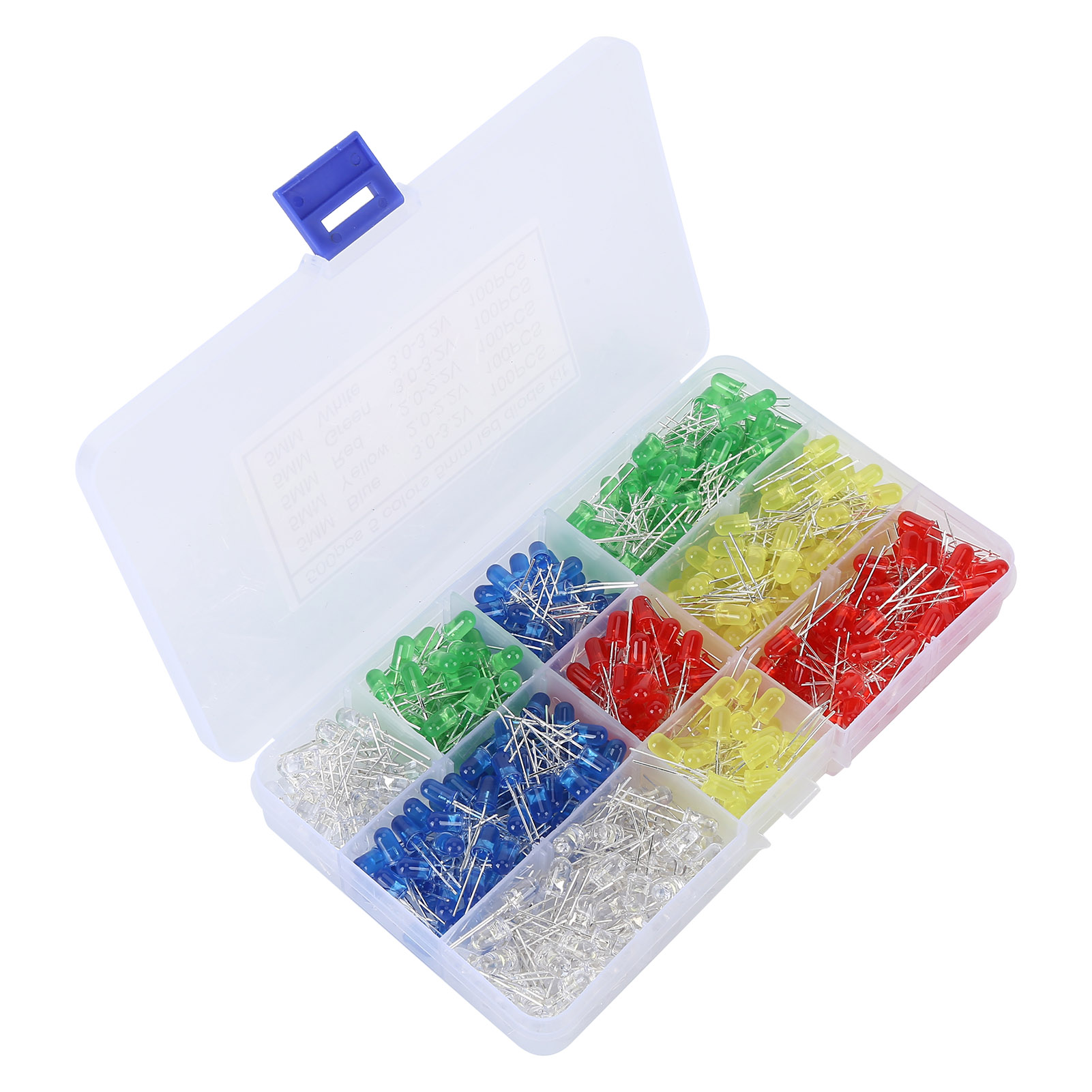 500 Stück Led-lampenperlen, 5 Mm Runder Kopf, Kurze Füße, Inline-superhelle Leuchtdioden, Teile