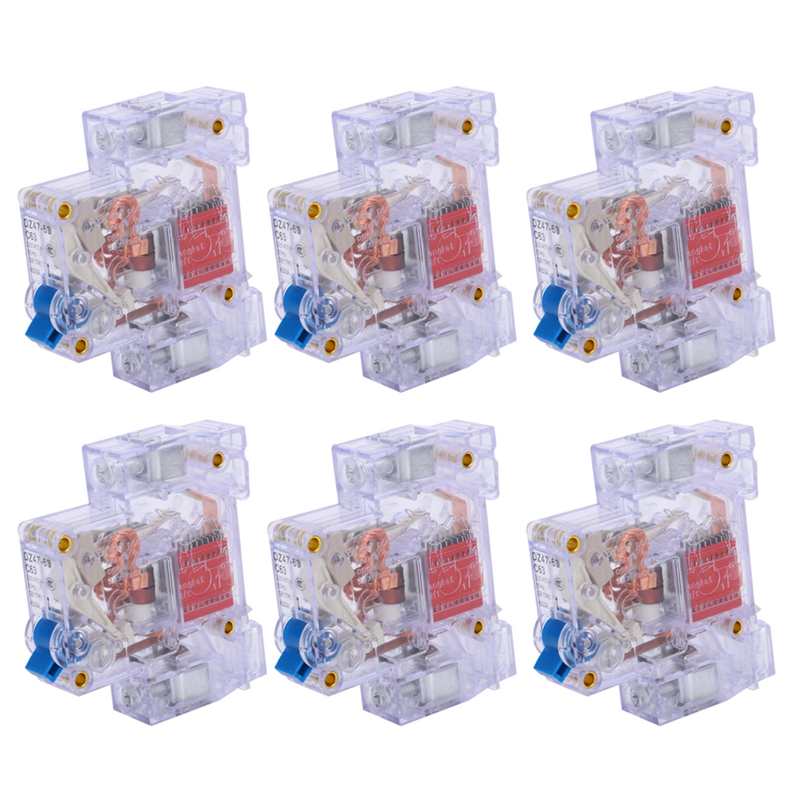12 Stück Dz47‑63 1p 6‑63a Transparenter Leitungsschutzschalter Mcb Luftschalter Schutzschaltung