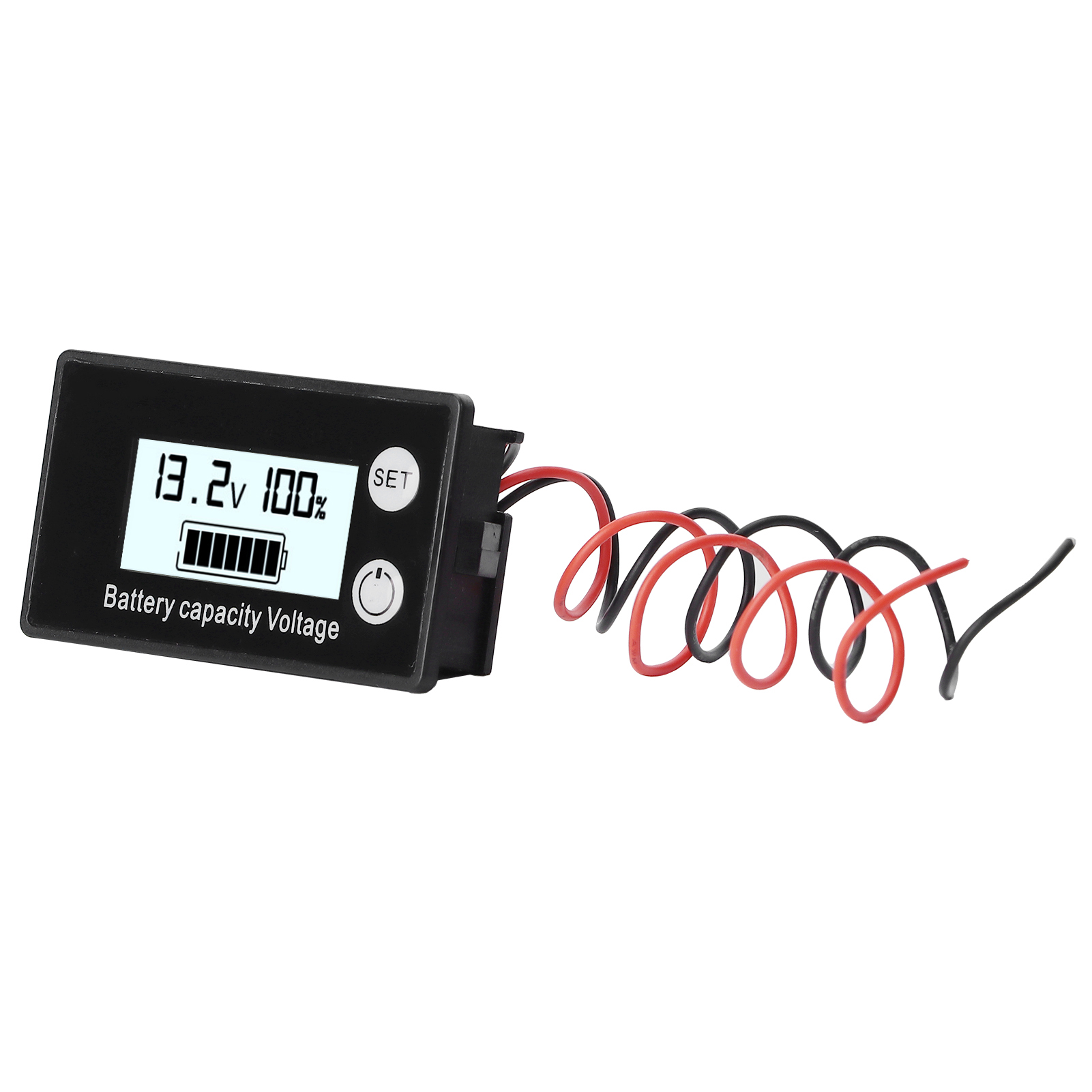 Jx-6133 Lcd-gleichspannungsmesser, Wasserdicht, Batteriekapazitätstester, Spannungsmonitor Dc 8–100 V, Weiß