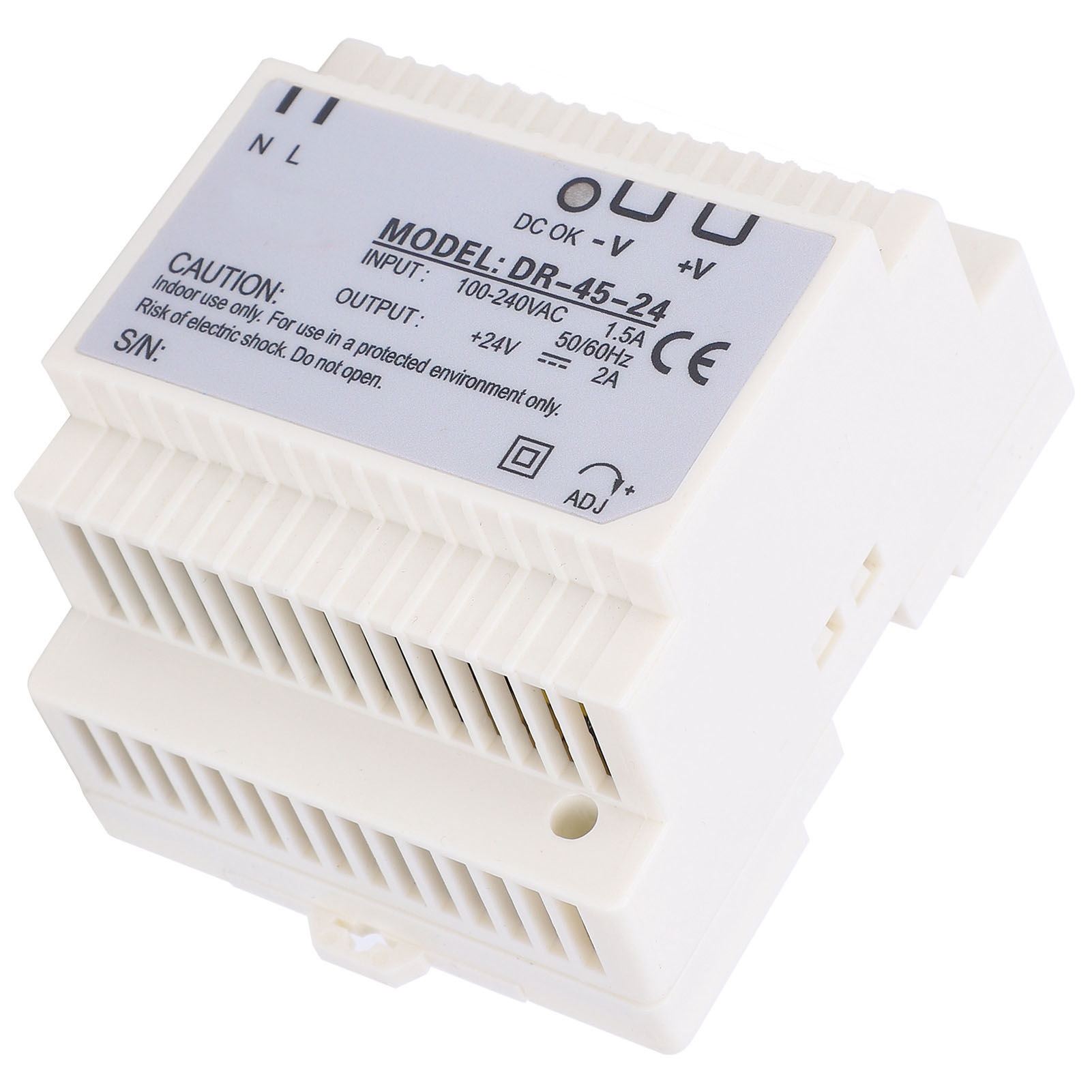 Berm 45w 24v Schaltnetzteil, Einzelausgang, Din-schienenspannung 100–240 V Ac, Dr-45-24