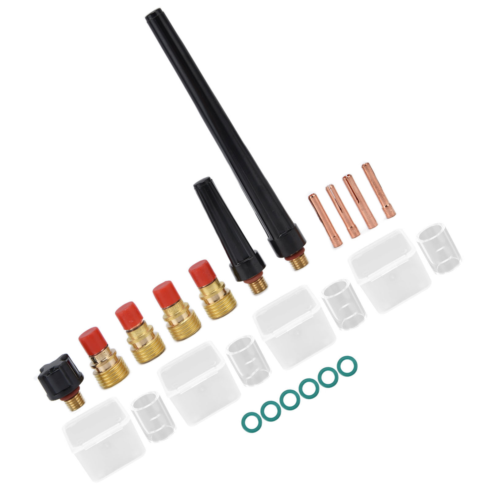 21-teiliges Wig-schweißbrenner-set Mit Spannzangen, Glasdüsen, Schutzkappen Und Zubehör Für Die Modelle Wp-9, 20 Und 25 (300a)