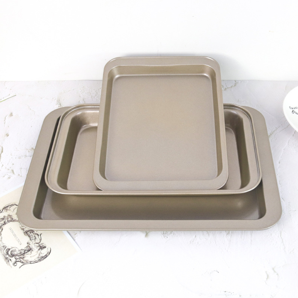Rechteckige, Metallene Brot- Und Kuchenform, Vielseitig Verwendbar Und Robust, 24 X 18 Cm, Gold