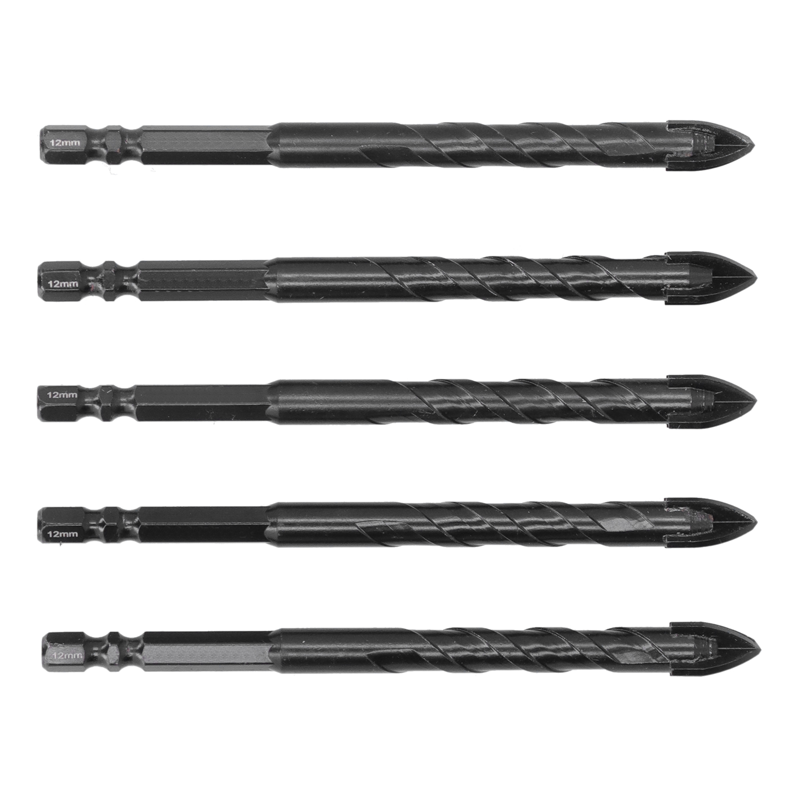 5-teiliges Kreuzbohrer-set Für Keramik, 12 Mm Schneidkanten, Geeignet Für Keramikfliesen, Spiegel, Porzellan Und Glas