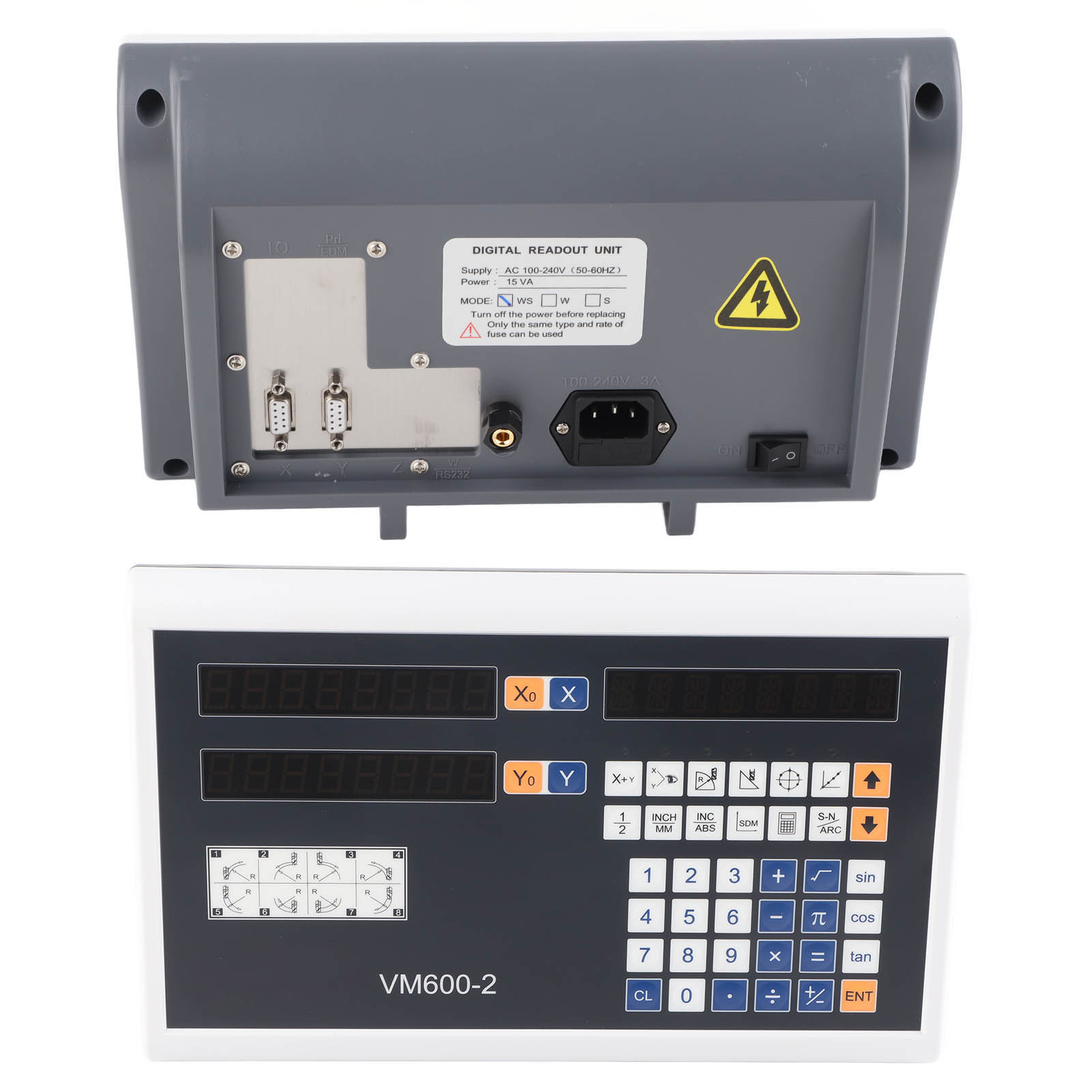Digitales 2-achsen-display, Lcd-hochpräzisions-encoder Mit Touch-tastatur, Robuste Ausführung (eu-stecker (250 V))