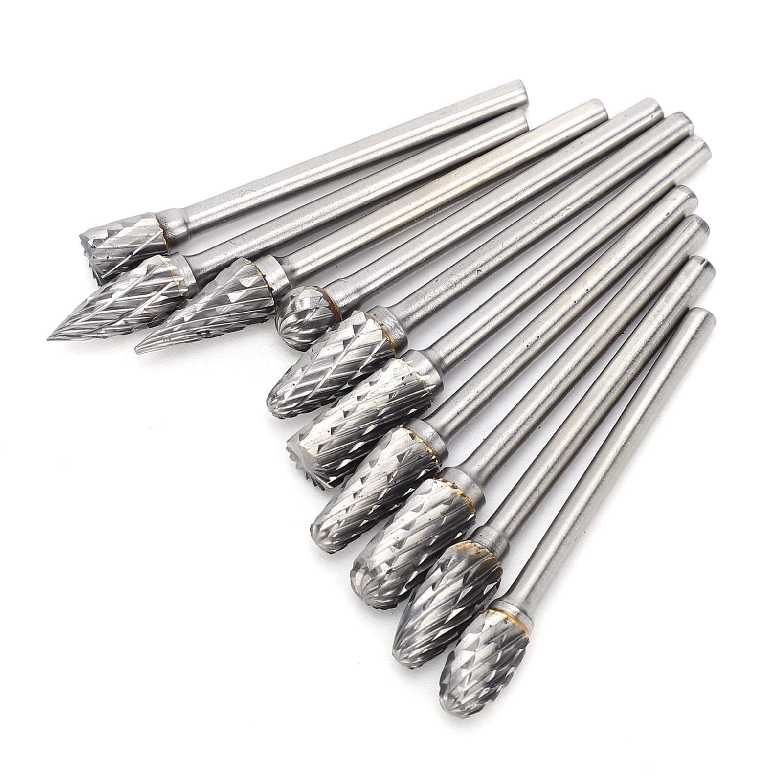 10 Stück Rotationsfeilen-fräser, Hartmetall-schleifkopf, Holzbearbeitung, Reiben, Schnitzen, Oberfräse 3x6