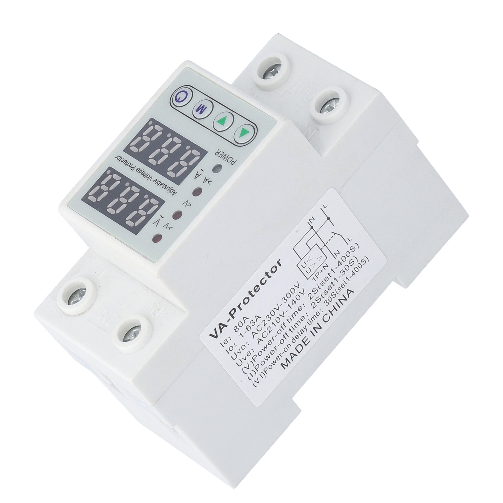 Stromschutzrelais Ac220v Mit Intelligenter Led-anzeige Für Über- Und Unterspannungsschutz Im Haushalt, 63 A