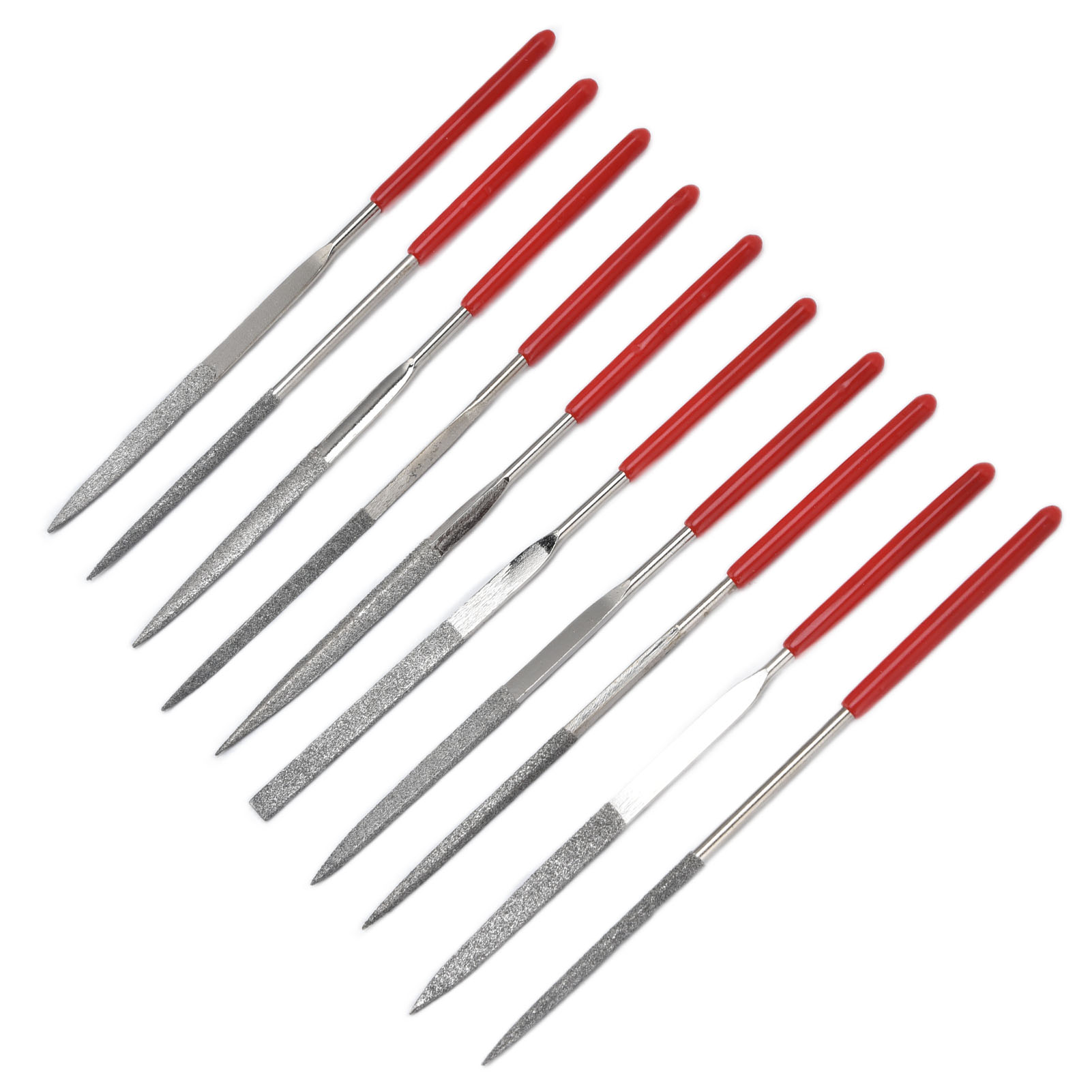 10-teiliges Nadelfeilen-set, Gehärtet, Robust, Langlebig, Mit Komfortablem Griff, Praktische Schmuckfeilen (3 X 140 Mm)
