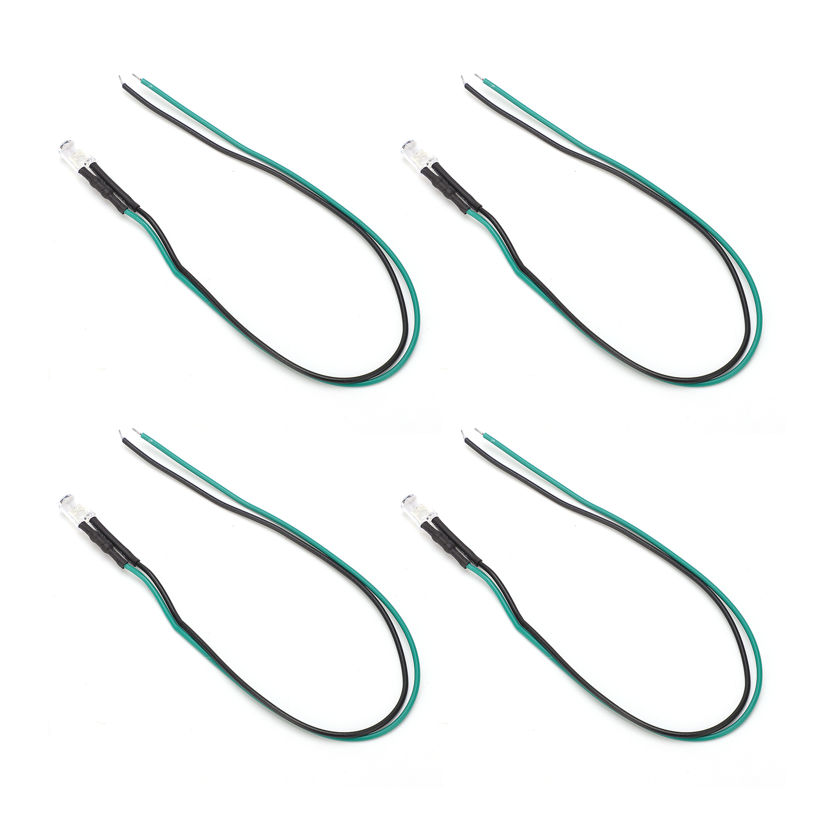 20 Stück Led Vorverdrahtete Leuchtdioden, Normalerweise Offen, Rund, Hohe Helligkeit, Inline, 12 V, 5 Mm (weiß Leuchtet Grün)