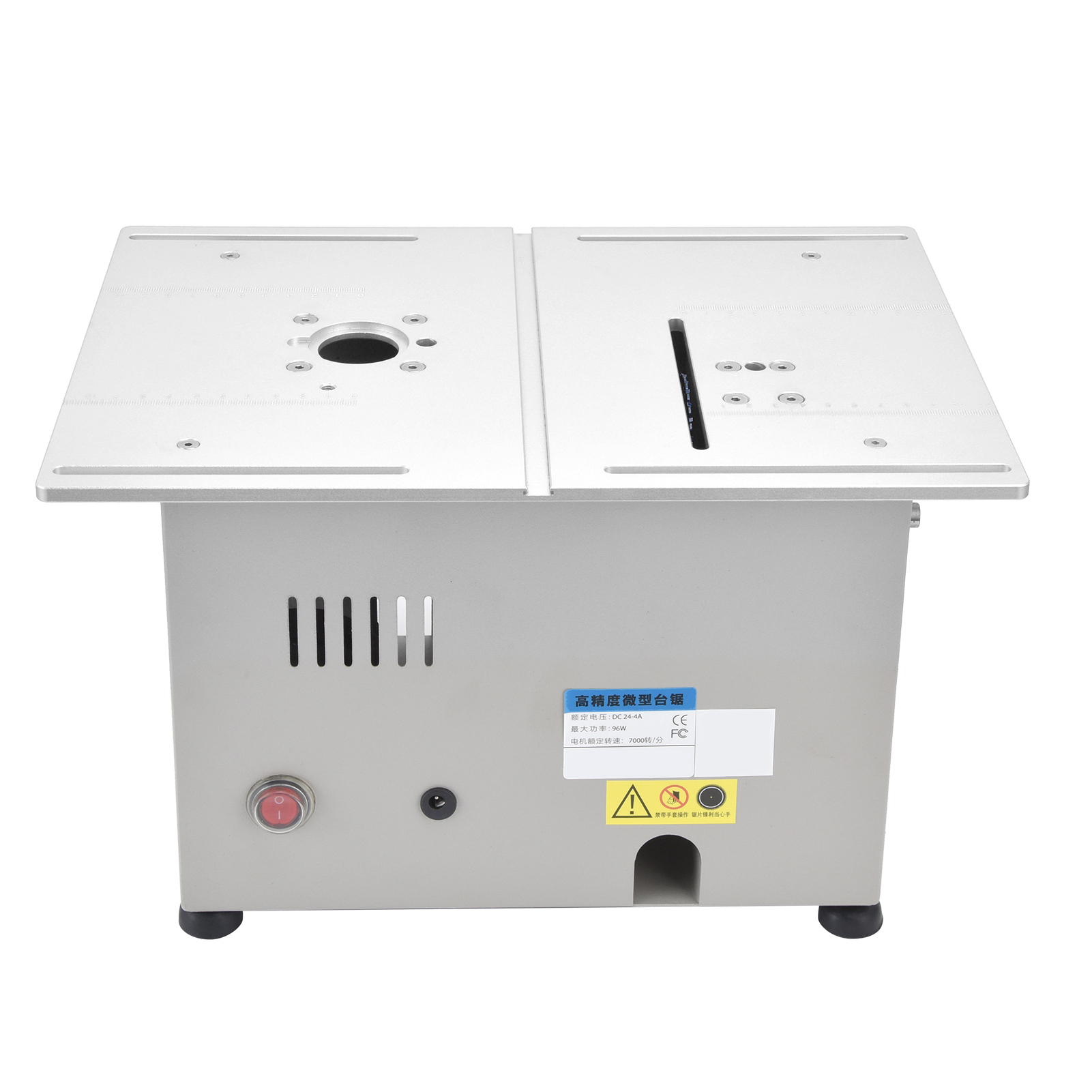 Elektrische Mini-tischkreissäge, Tragbar, Für Holzbearbeitung, Tischgerät, Dc 12–24 V, 96 W, Eu-stecker 110–240 V, Silber