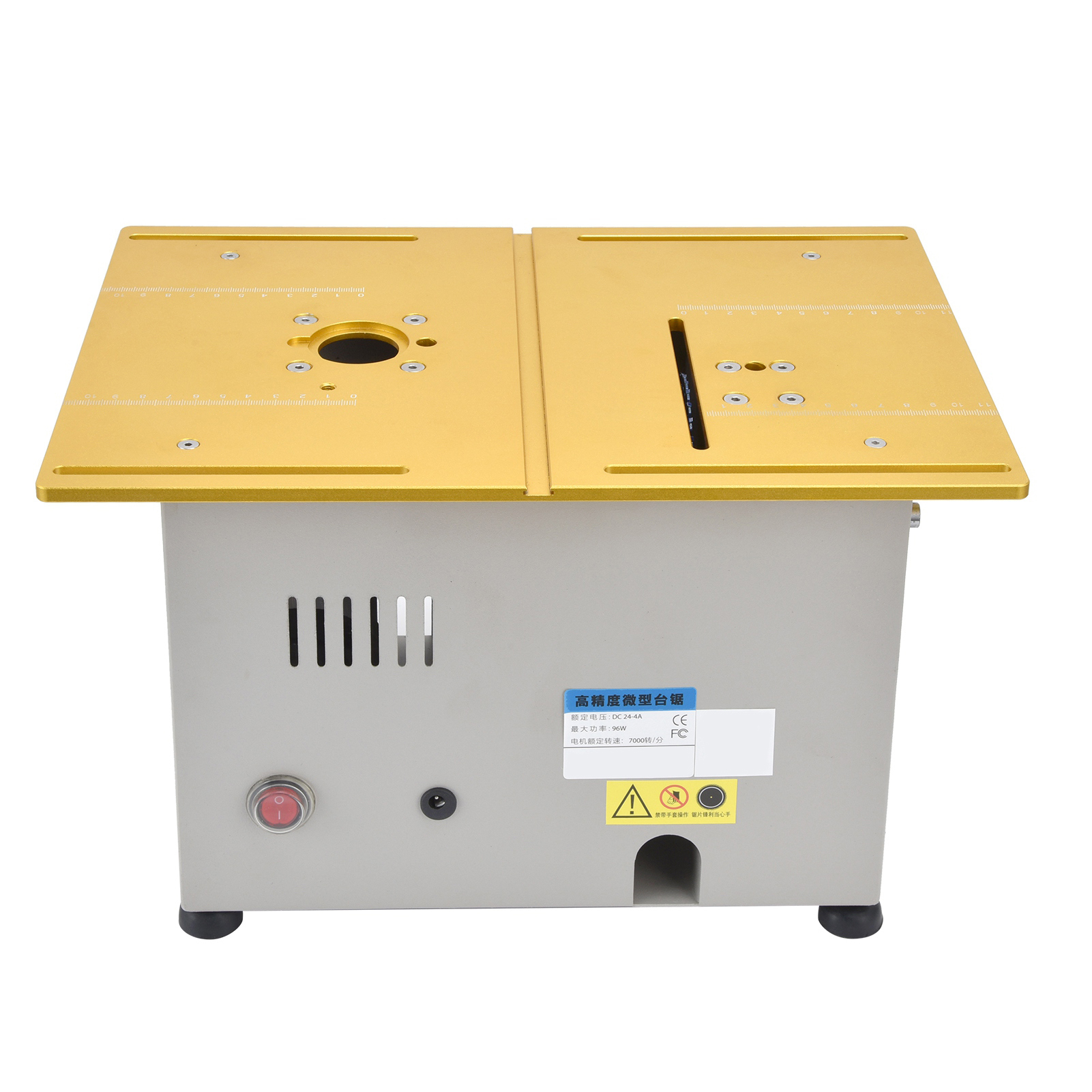 Elektrische Mini-tischkreissäge, Tragbar, Für Holzbearbeitung, Tischgerät, Dc 12–24 V, 96 W, Eu-stecker 110–240 V, Vergoldet