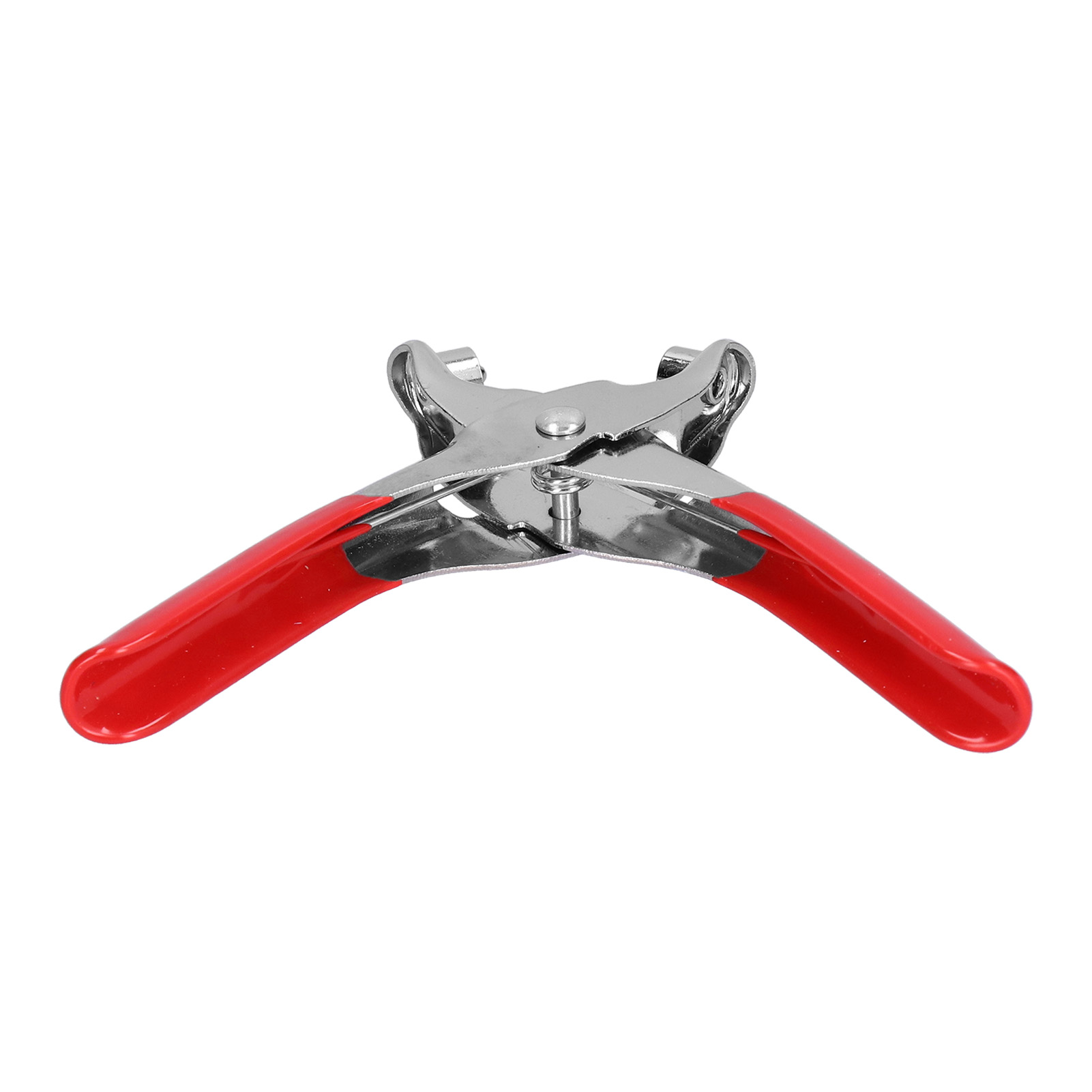Ösenzange, Verchromter Kunststoff-tauchgriff, 15 Cm, Rot, Mit 100 Nieten