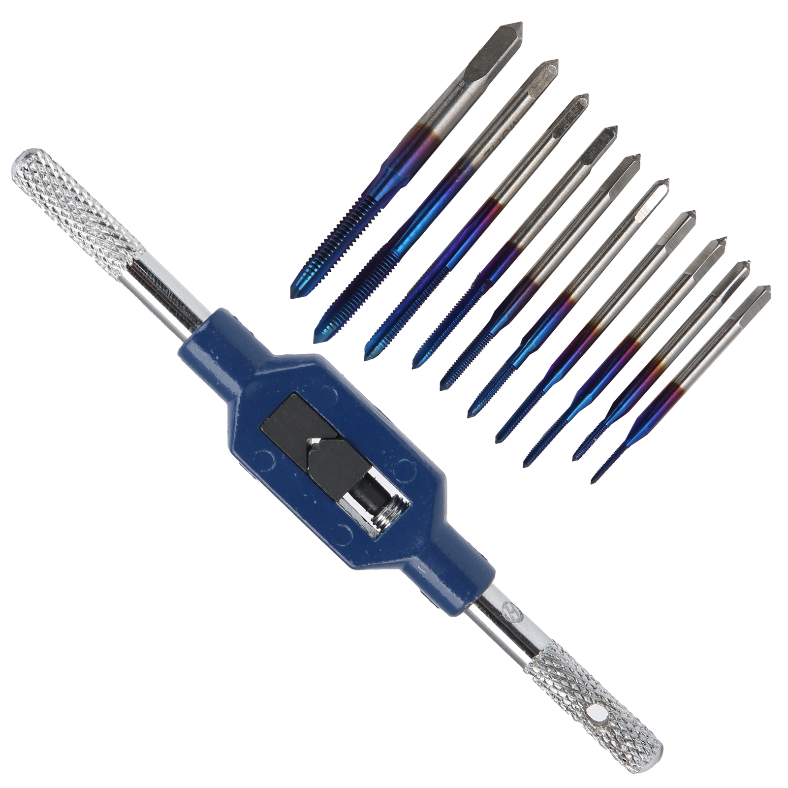 Gewindebohrer-set Für Handmaschinen, Blau Verzinkter Wolframstahl, Industriebedarf