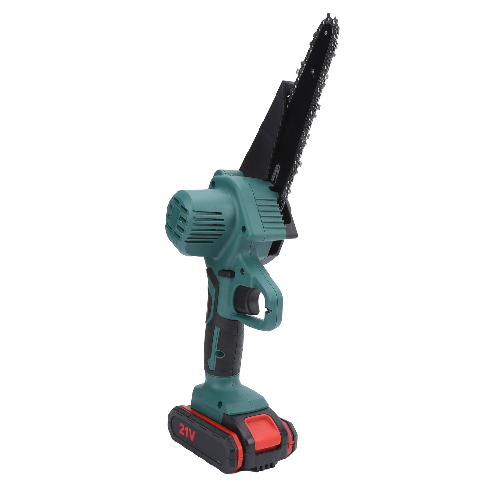Mini-elektrokettensäge 550 W, 21 V, Gartenpflege, 1 Lithium-akku, 1 Ladung, 15 Cm Länge, 100–240 V Wechselstrom, Eu-stecker