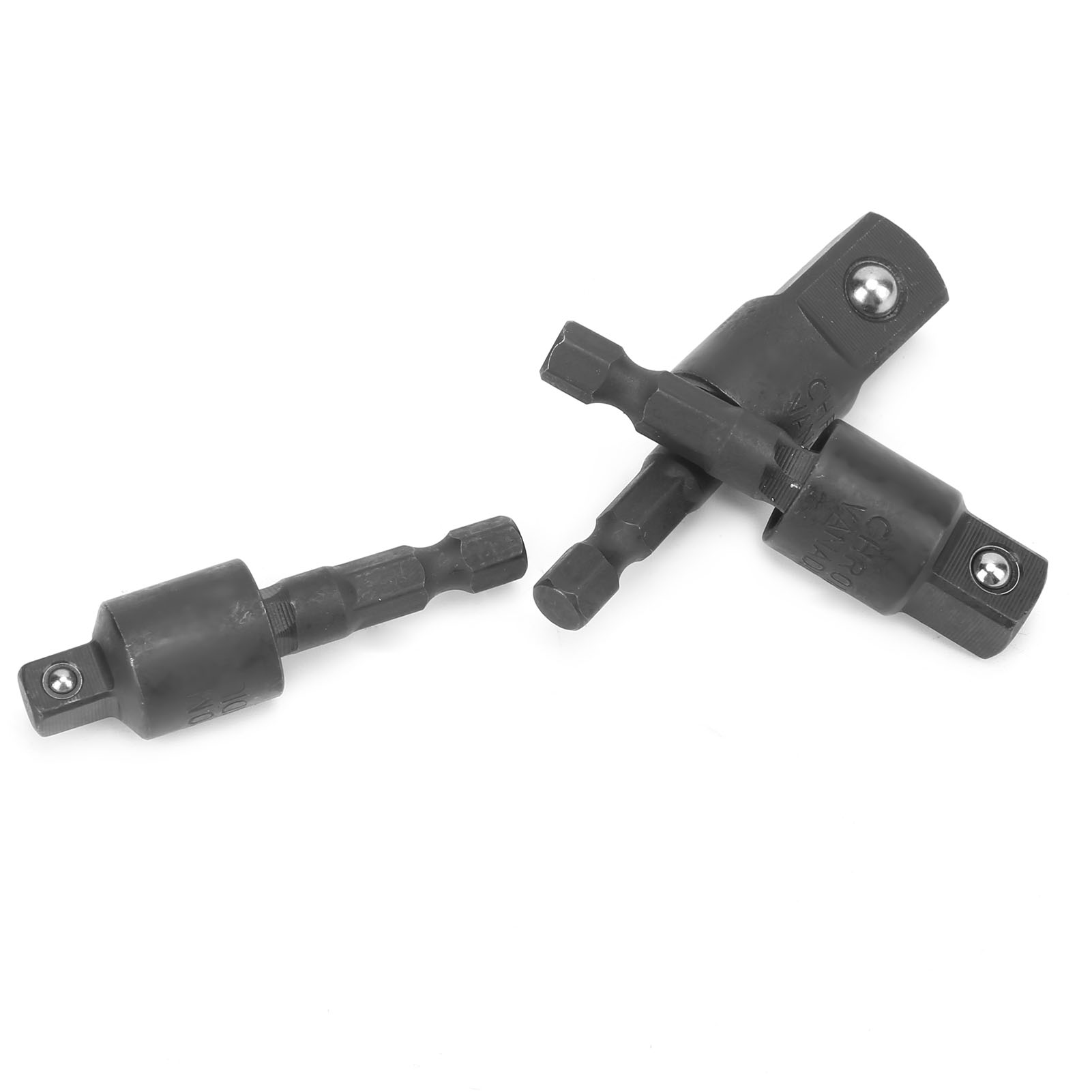 3-teiliges Steckschlüssel-set Für Bohrmaschinen, Metall-sechskantschaft, Schlagschrauber-adapter, 360° Drehbar, Schwarz