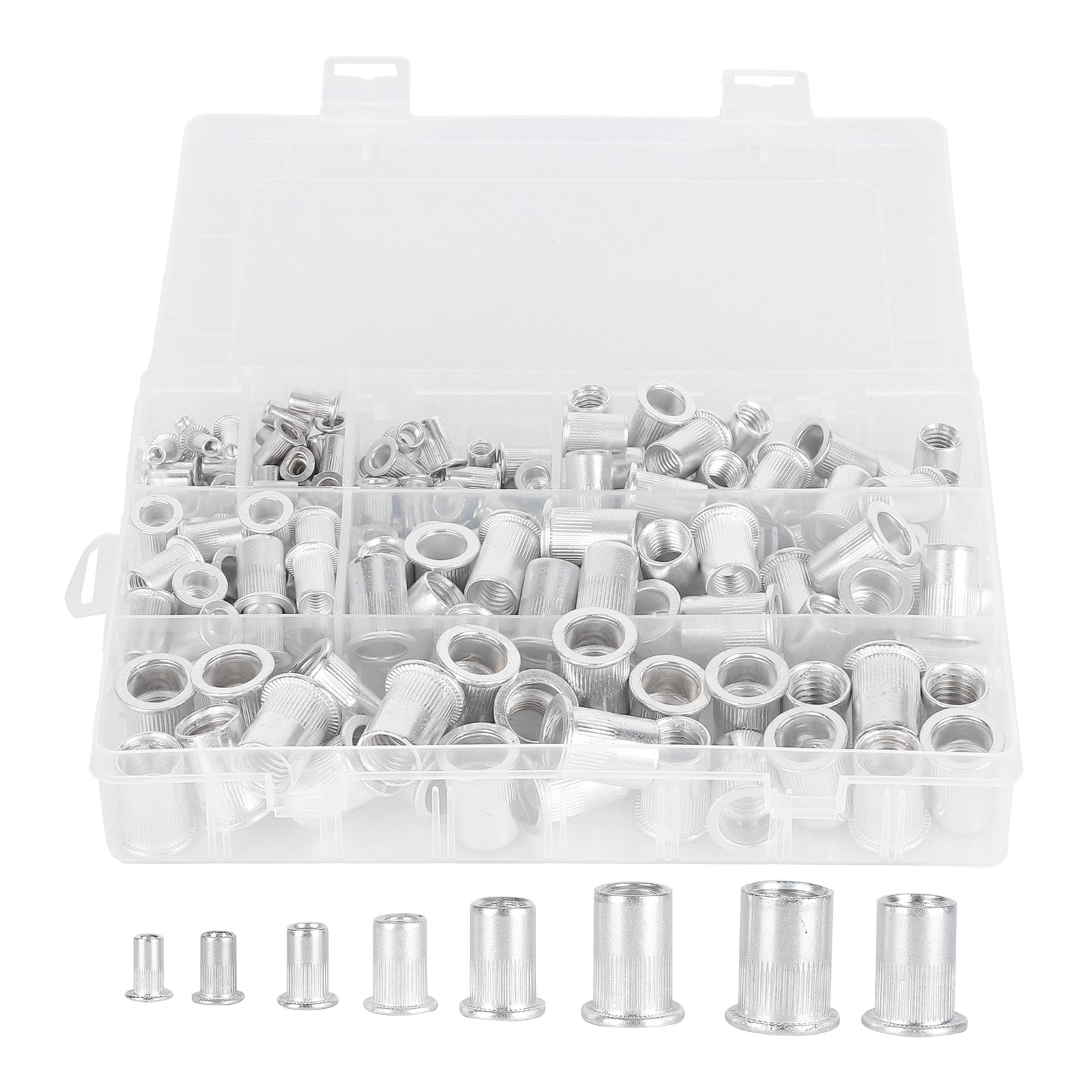 175 Stück Nietmuttern, Aluminiumlegierung, Verzinkt, Flachkopf-gewindeeinsätze, Hardware-werkzeuge