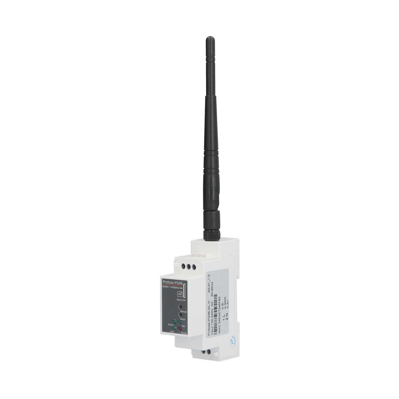 Ethernet-seriell-server Rs485 Zu 4g Schienenmontage Vpn Apn 5 Modus 13 Frequenz 100–240 V Ac