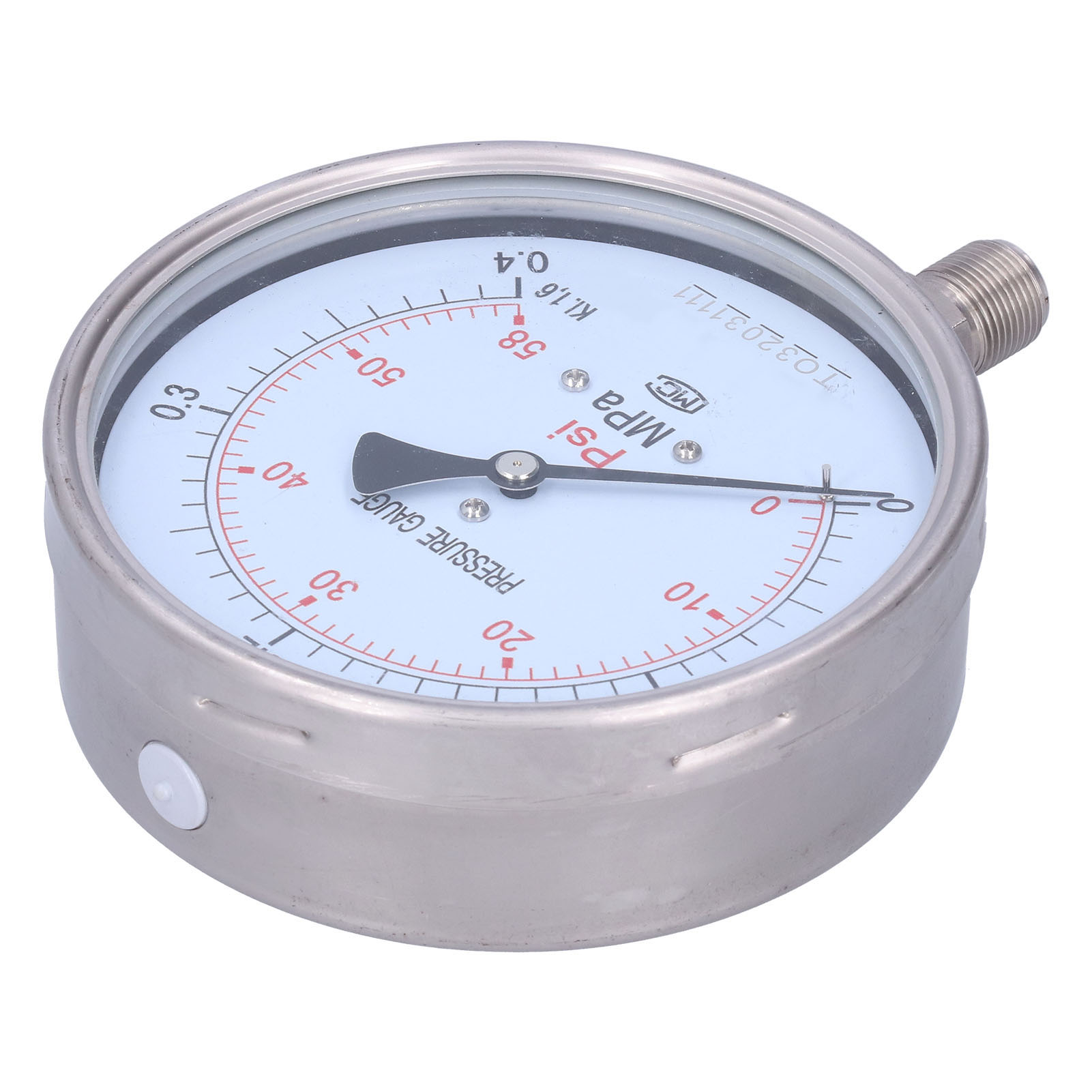 Manometer Aus Edelstahl, Industriequalität, Präzise Messung 0–0,4 Mpa, M20x1,5, Y-150bf