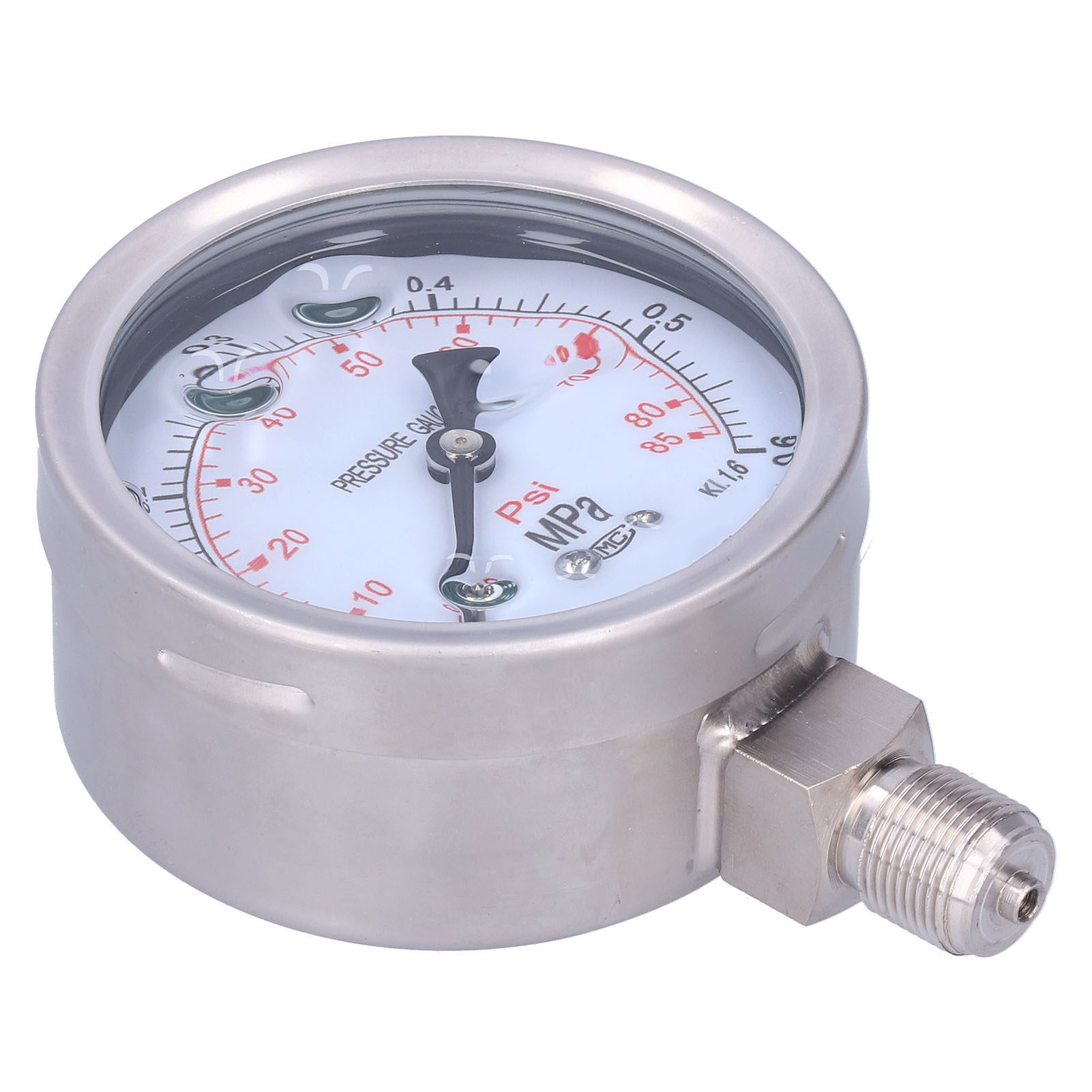 Manometer Aus Edelstahl, Industrietauglich, Stoßfest, 0–0,6 Mpa, M20x1,5, Y-100bfz