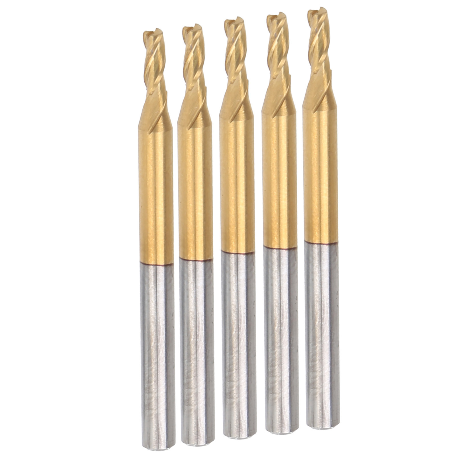 5 Stück 3-schneidige Flachfräser Mit Rundschaft, Verzinnt, Zubehör 3,175 X 2 X 5 X 40