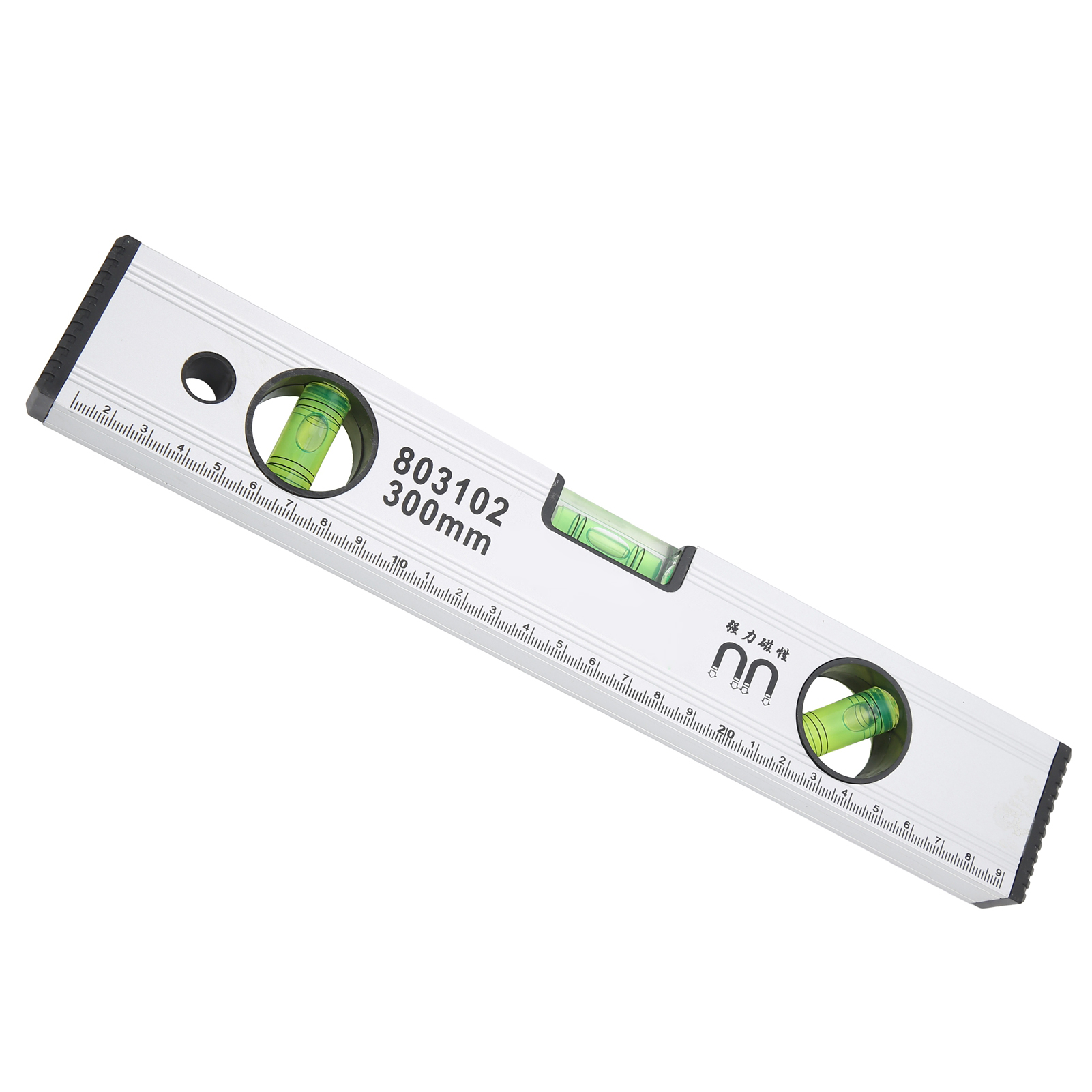 Magnetische Multifunktions-wasserwaage Aus Aluminiumlegierung, Messlineal Und Nivellierinstrument (300 Mm)