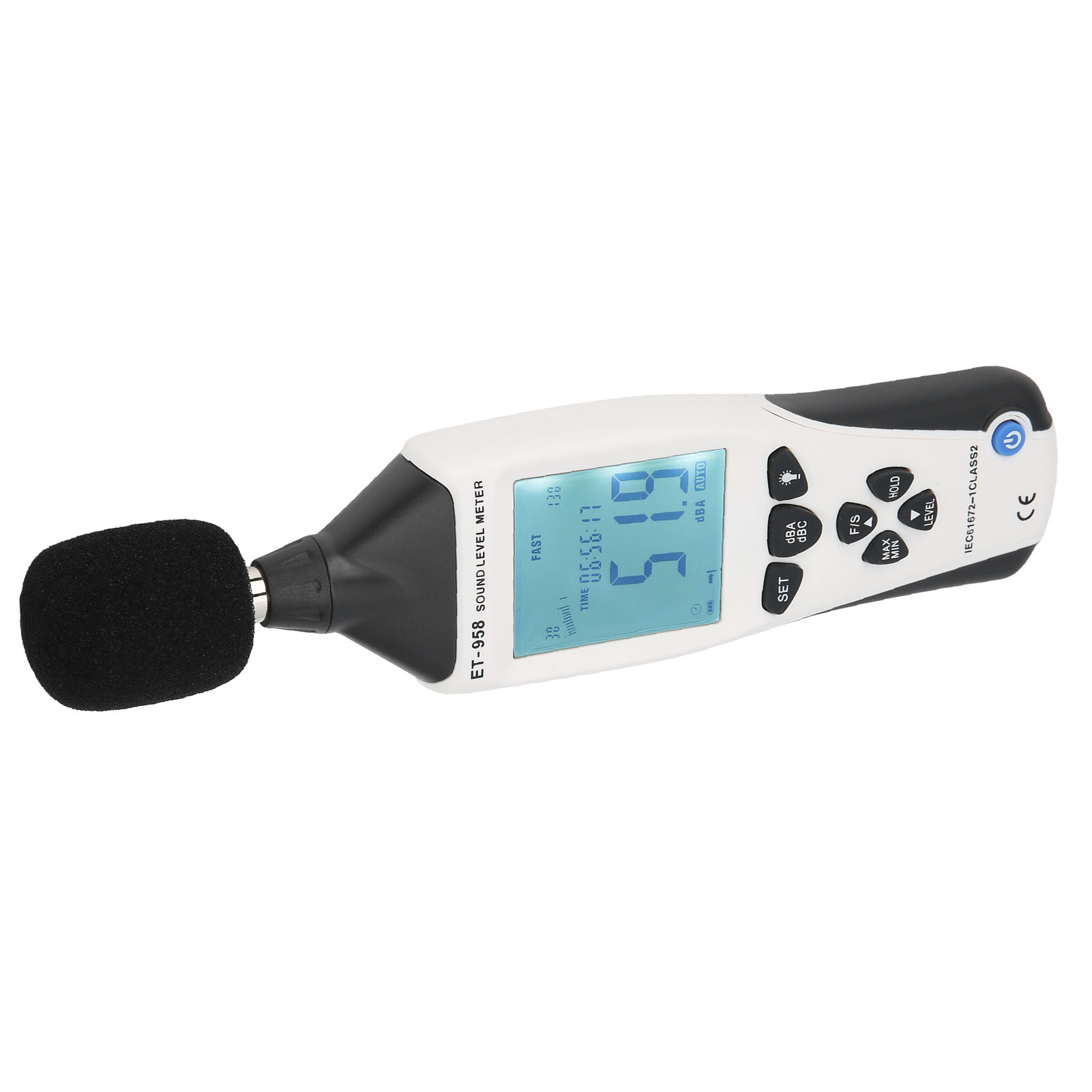 Et-958 Digitales Schallpegelmessgerät Mit Usb-anschluss, Eu-netzteil, 100–240 V