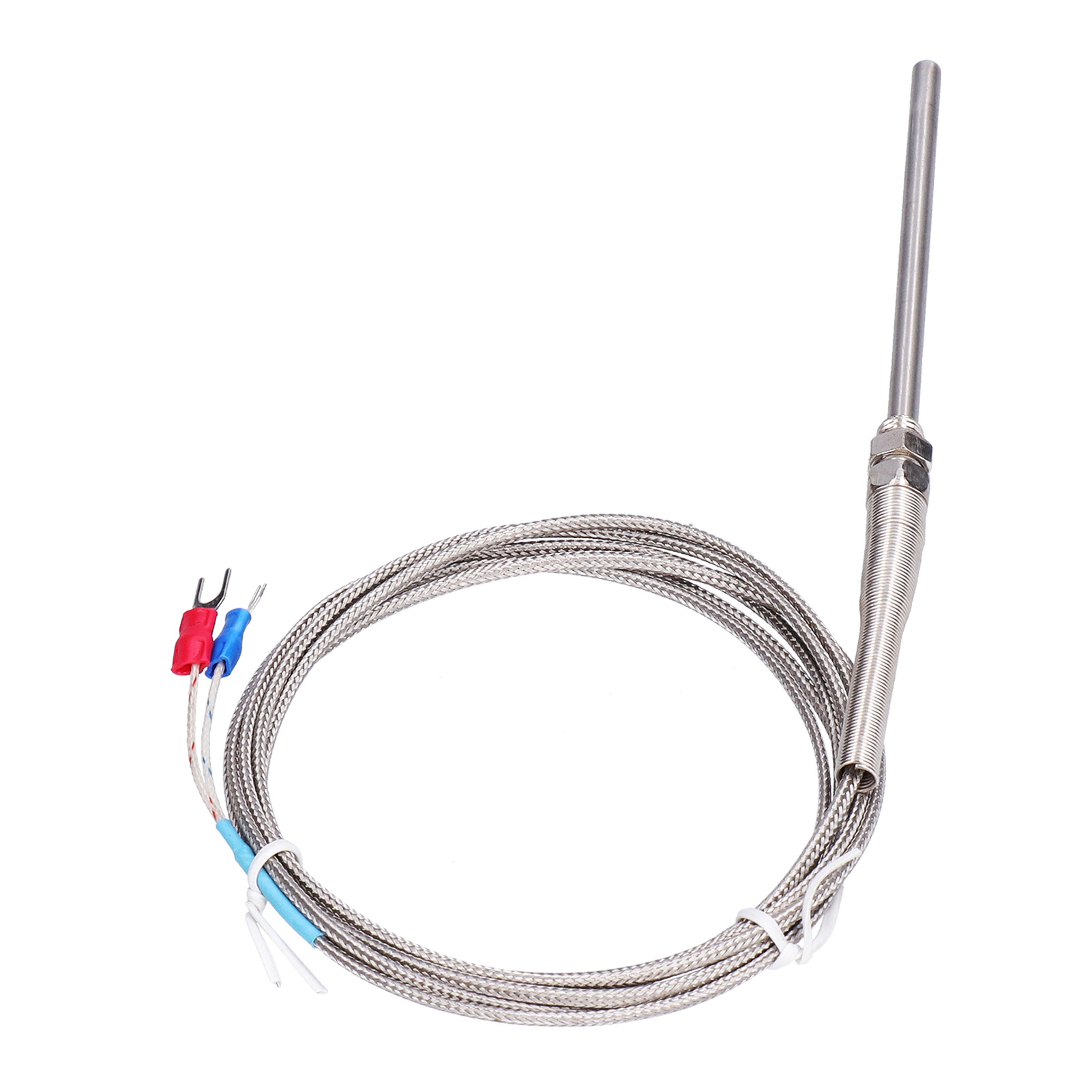 Thermoelement Typ K, Temperaturfühler, Edelstahl, 0600℃, Wrnt‑187, Standardausführung, 2 Meter