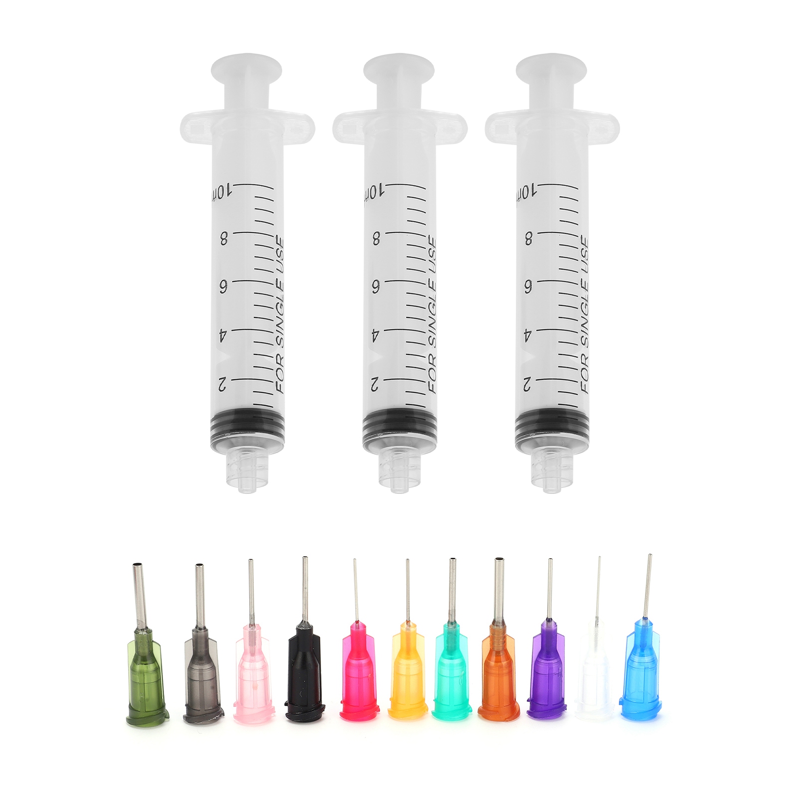 60 Stück Kunststoffspritzen 10 Ml, 3 Stück Nadeln, Kombinationsschraube, Industrielles Manuelles Einwegwerkzeug