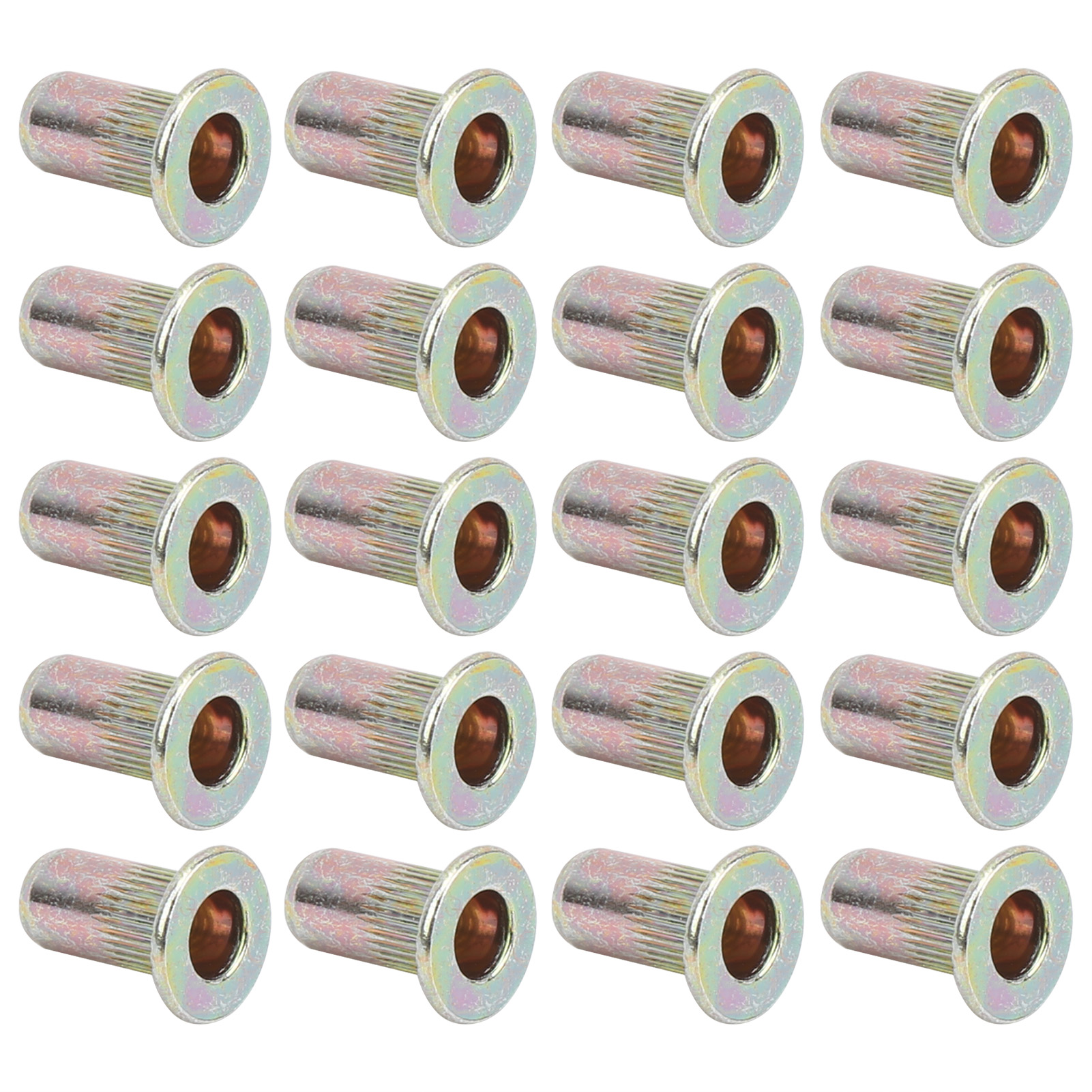 100-teiliges Set Mit Verzinkten, Farbverzinkten Flachkopf-gewindemuttern (m3)