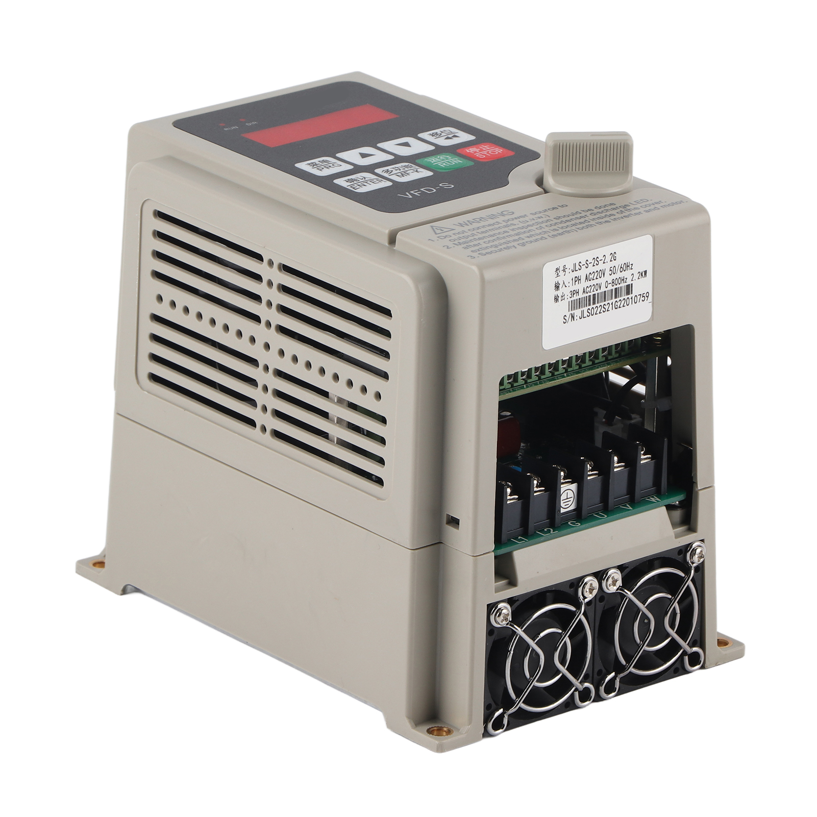 Frequenzumrichter Mit Variabler Drehzahl, Einphasiger Eingang, Dreiphasiger Ausgang, Frequenzumrichter Vfd 220 V (2,2 Kw)