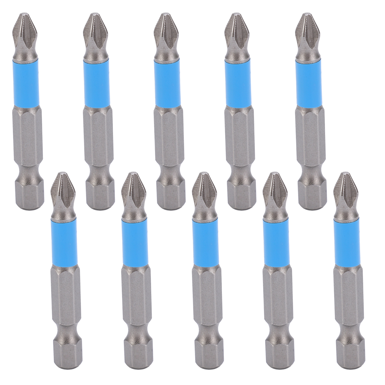 10 Stück 50 Mm S2 Starkmagnet-bit Ph2 Rutschfester Elektrischer Schraubendreher-kreuzschlitzbit Für Heimmöbel