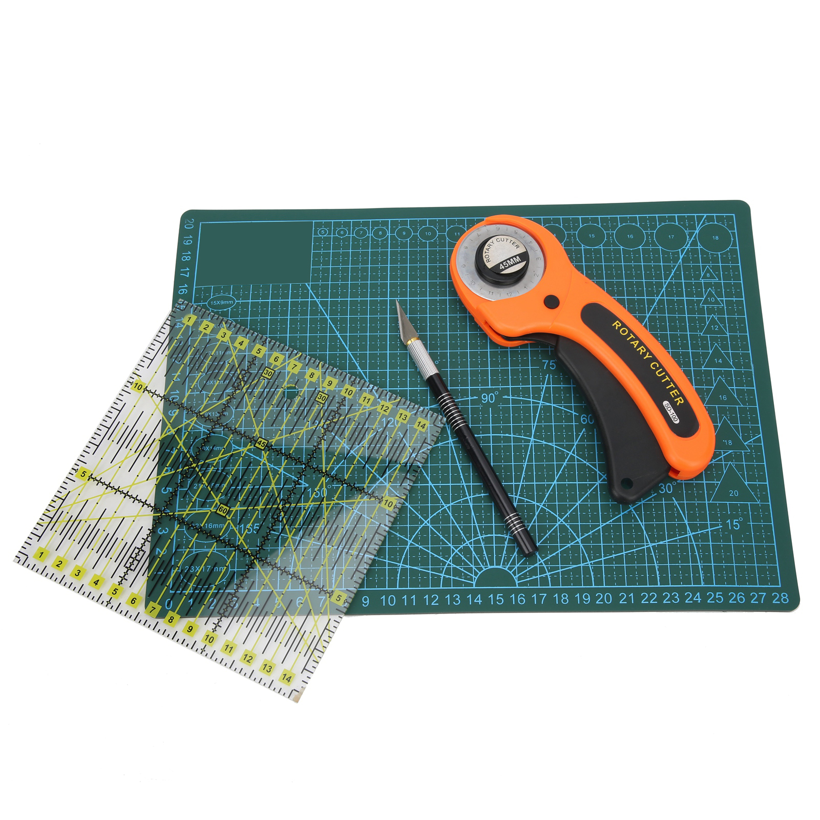 Rollschneider-set, Lederschnitzwerkzeug-pad, Schneide- Und Graviermesser, Patchwork-lineal-kombination