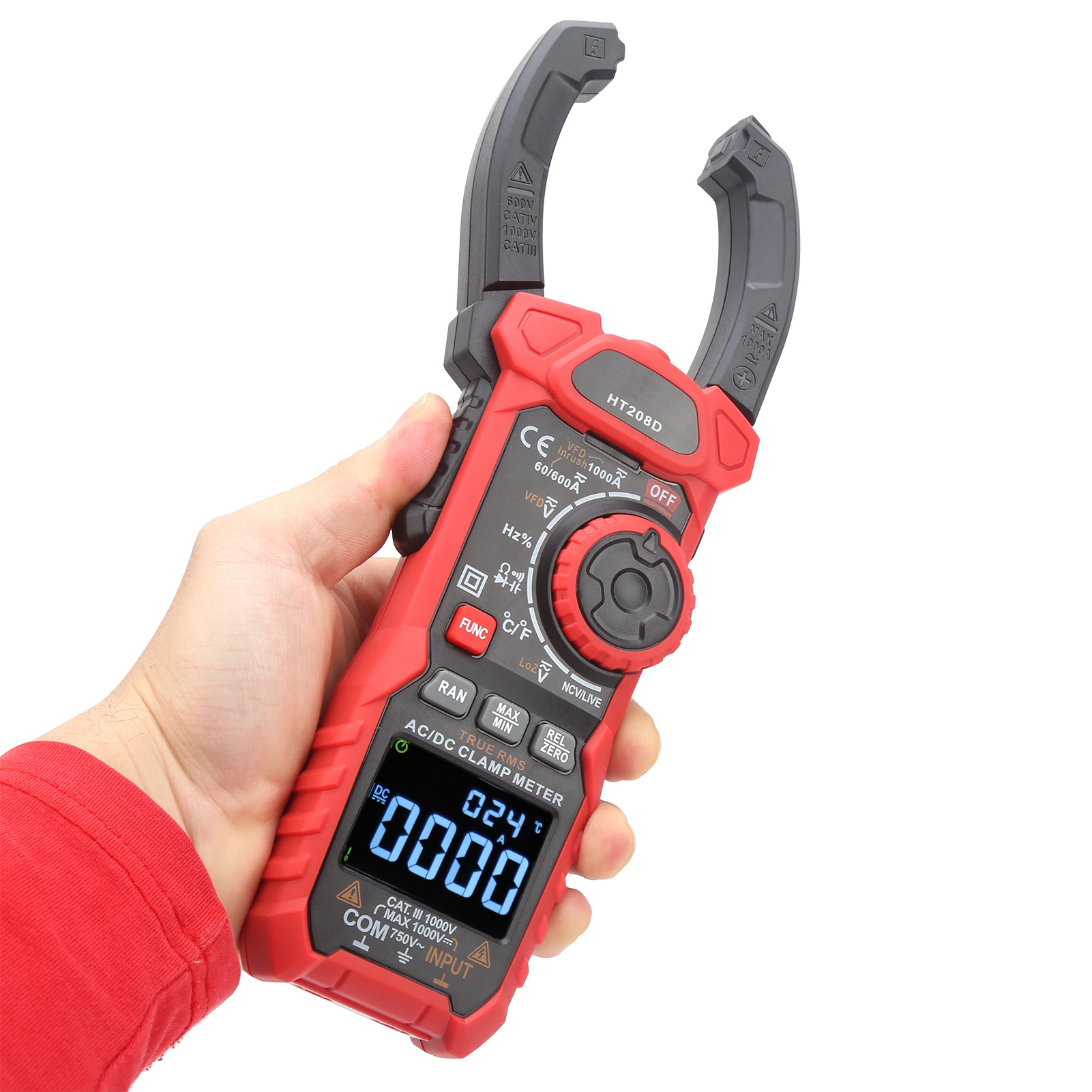 Ht208d Digitales Zangenmessgerät Ac/dc Spannung Strom Ncv Tester Multimeter 6000 Counts