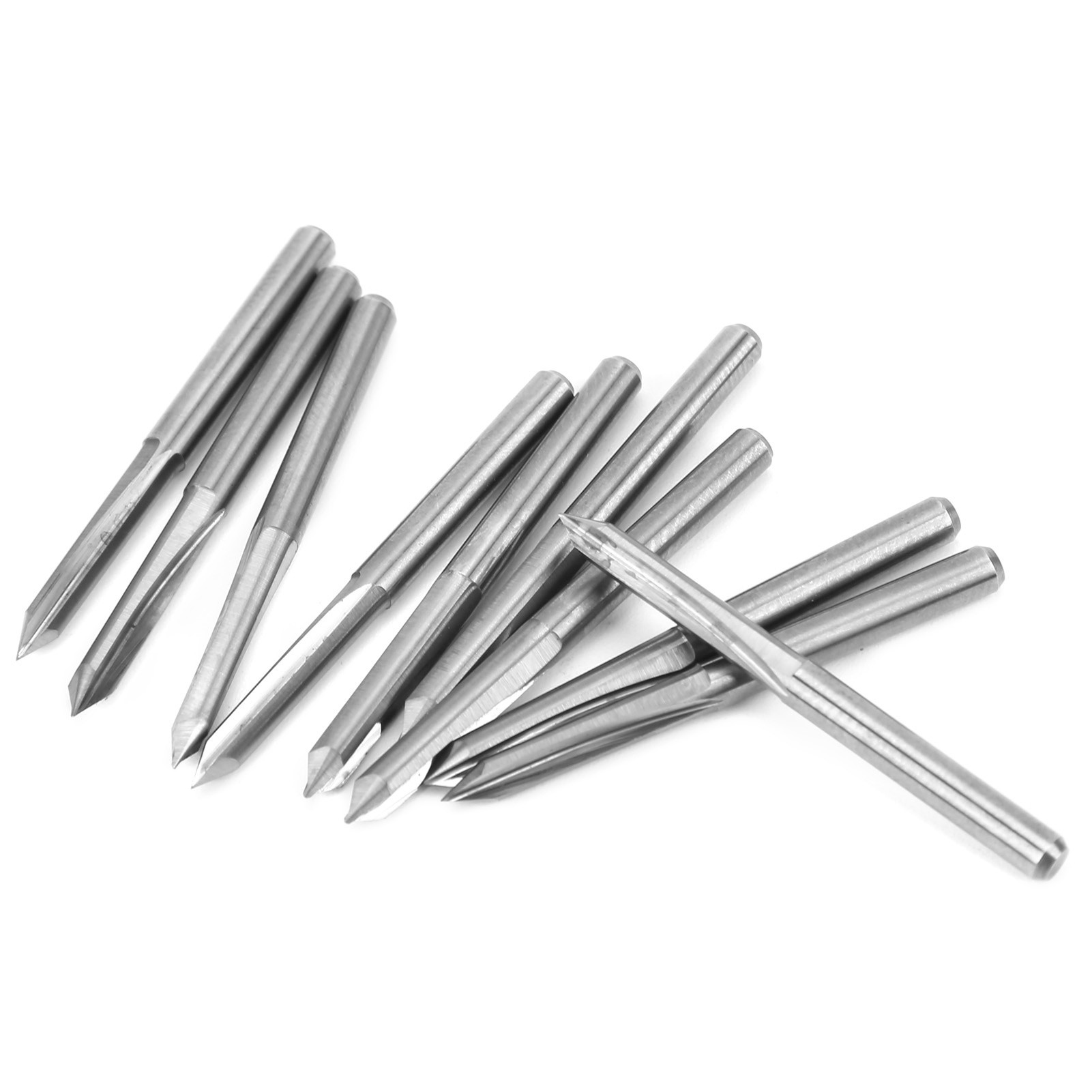 10 Stück 3,175 Mm Profi-fräser Aus Wolframstahl Für Holzschnitzerei Und Gravur, 45° X 0,1 Mm