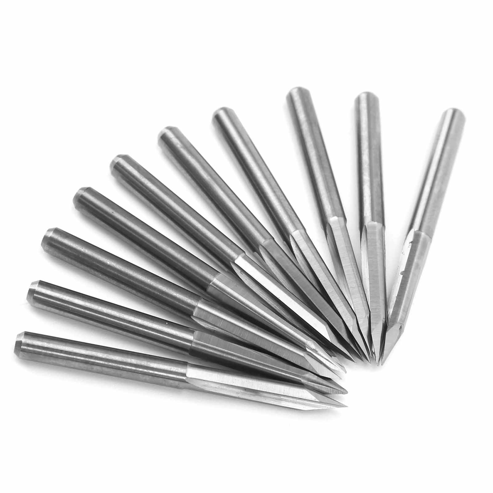 10 Stück 3,175 Mm Fräser Aus Wolframstahl Für Holzschnitzerei Und Gravur, 30° X 0,1 Mm